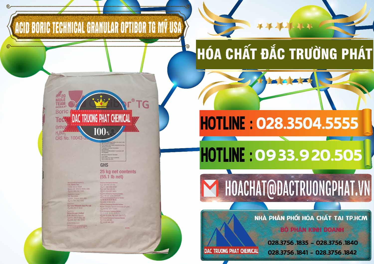 Bán và cung ứng Acid Boric – Axit Boric H3BO3 99% New 2021 Mỹ USA OPTIBOR® TG - 0226 - Nơi bán ( phân phối ) hóa chất tại TP.HCM - cungcaphoachat.com.vn