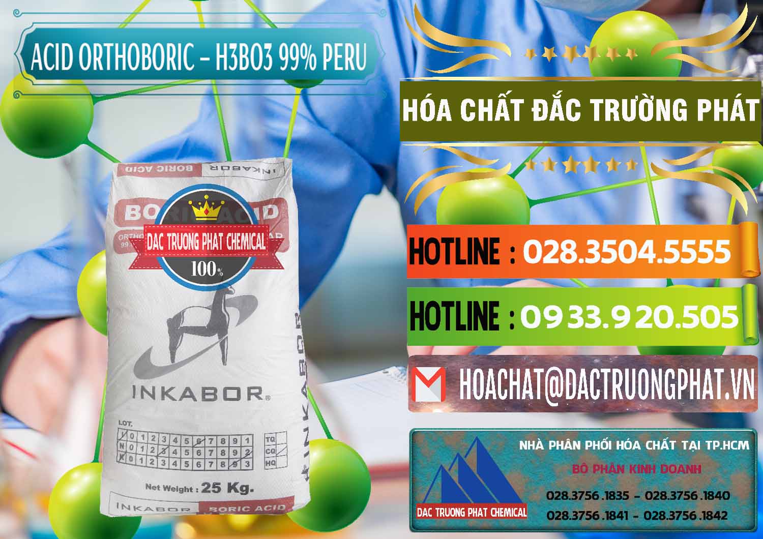 Nơi chuyên bán _ phân phối Acid Boric – Axit Boric H3BO3 99% Inkabor Peru - 0280 - Chuyên nhập khẩu ( cung cấp ) hóa chất tại TP.HCM - cungcaphoachat.com.vn