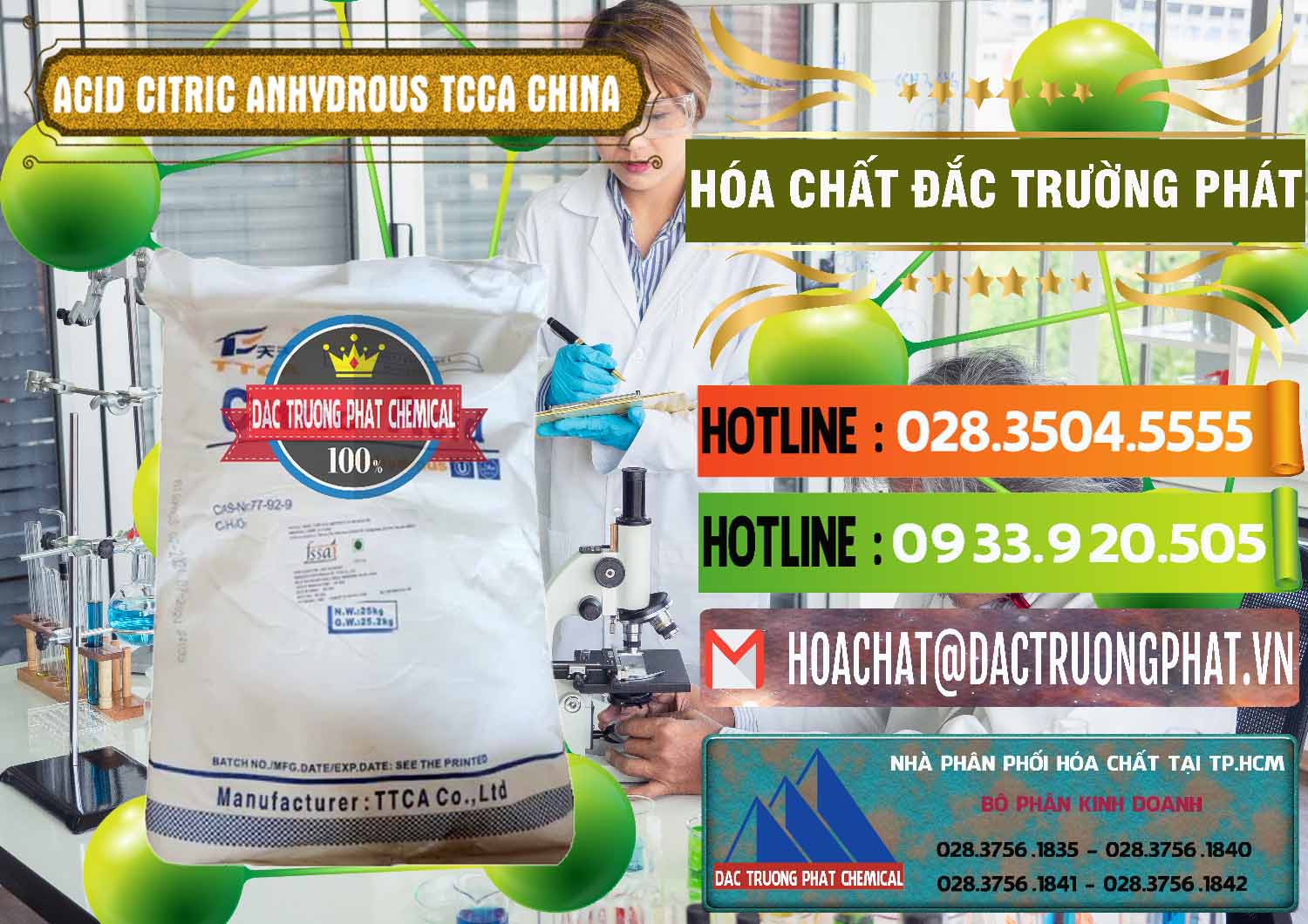 Đơn vị chuyên bán - cung cấp Acid Citric - Axit Citric Anhydrous TCCA Trung Quốc China - 0442 - Nơi cung cấp và phân phối hóa chất tại TP.HCM - cungcaphoachat.com.vn