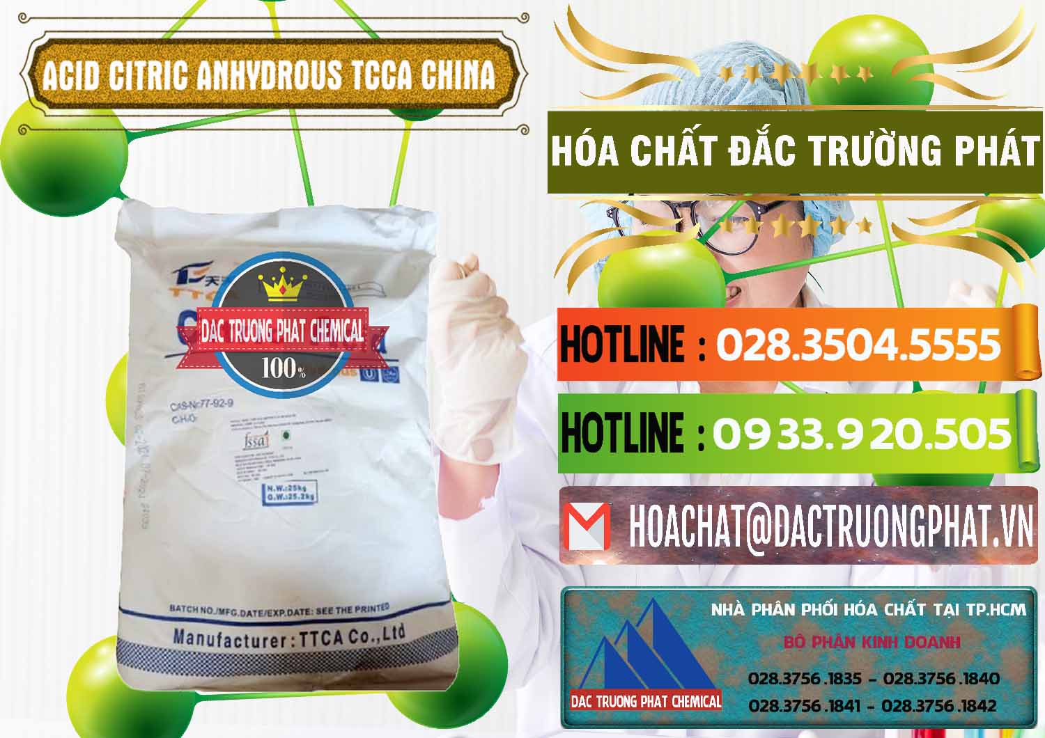 Cty chuyên cung cấp ( bán ) Acid Citric - Axit Citric Anhydrous TCCA Trung Quốc China - 0442 - Nhập khẩu - phân phối hóa chất tại TP.HCM - cungcaphoachat.com.vn