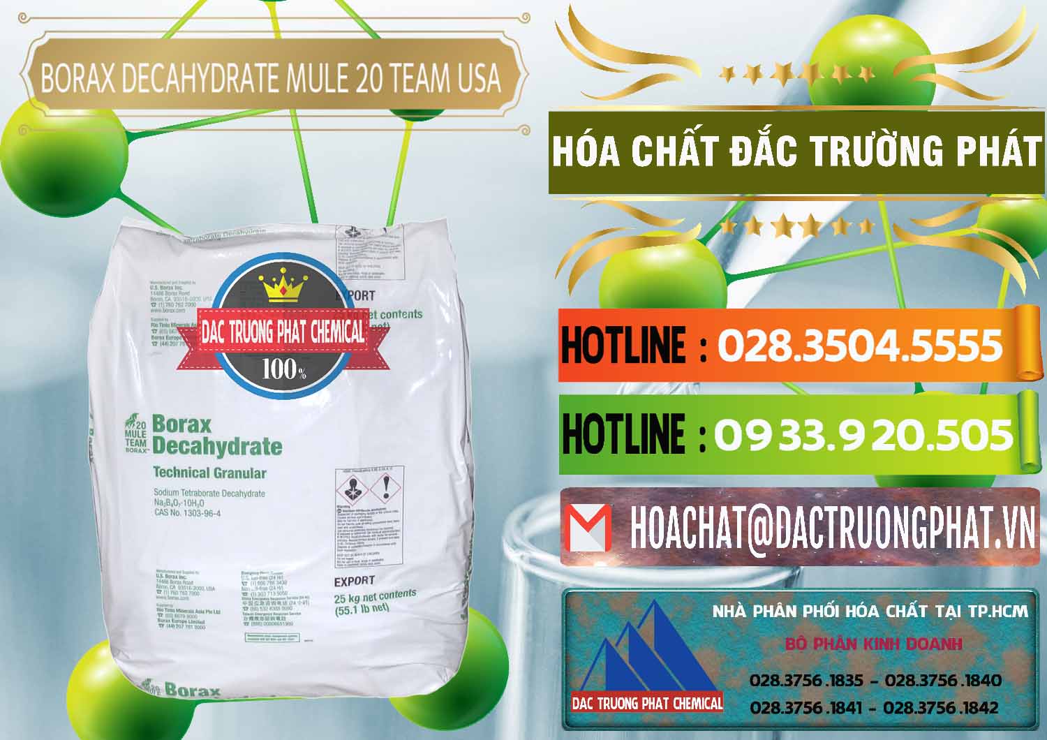 Nhà cung cấp & bán Borax Decahydrate - NA2B4O7.10H2O Mỹ USA Mule 20 Team - 0031 - Cty chuyên kinh doanh & phân phối hóa chất tại TP.HCM - cungcaphoachat.com.vn