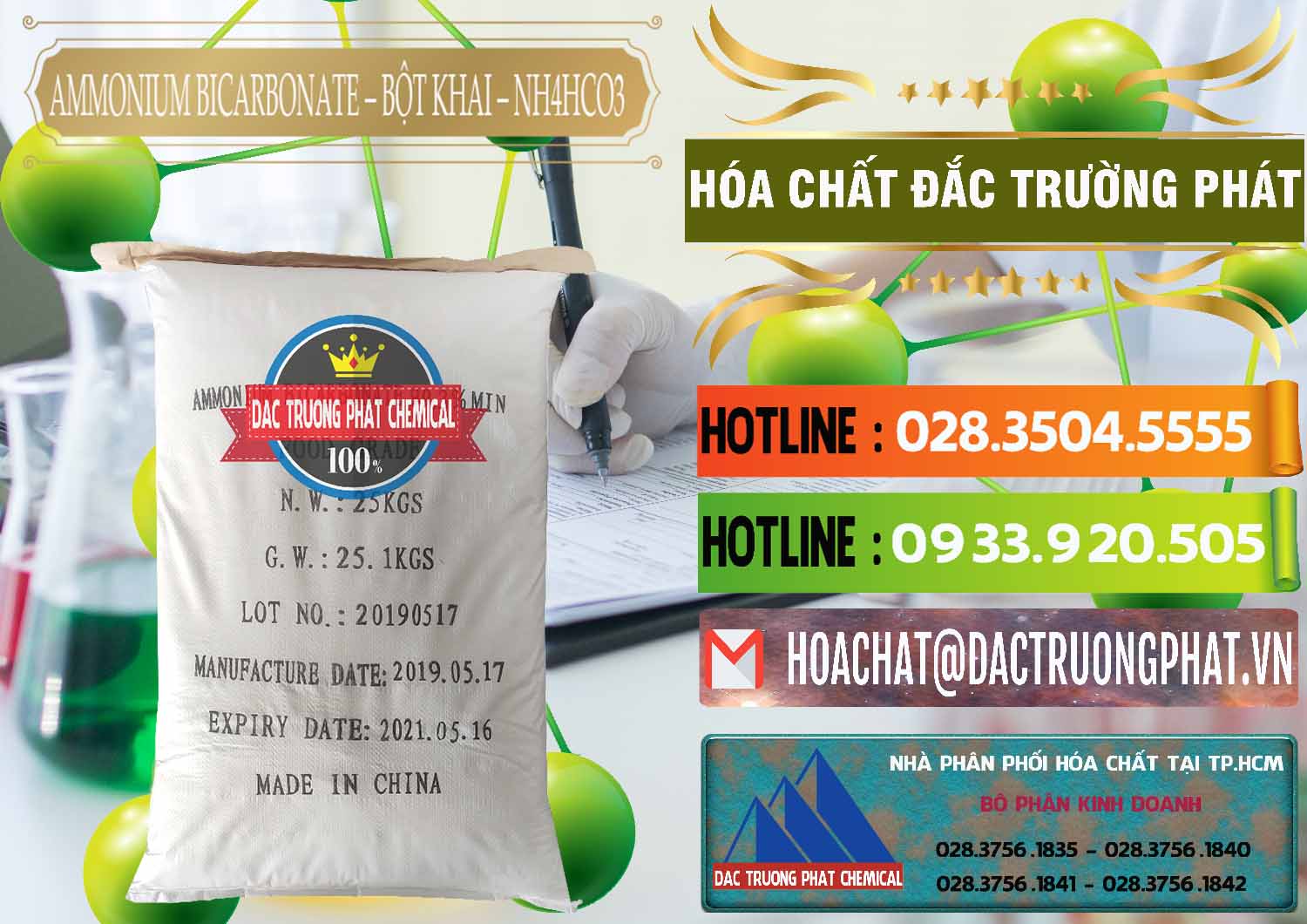 Bán Ammonium Bicarbonate - Bột Khai Food Grade Trung Quốc China - 0018 - Nơi chuyên kinh doanh & phân phối hóa chất tại TP.HCM - cungcaphoachat.com.vn