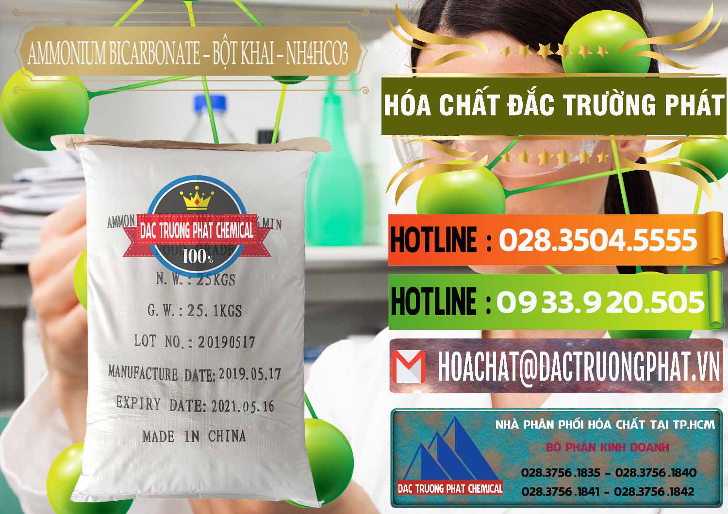 Chuyên nhập khẩu _ bán Ammonium Bicarbonate - Bột Khai Food Grade Trung Quốc China - 0018 - Cty cung ứng và phân phối hóa chất tại TP.HCM - cungcaphoachat.com.vn