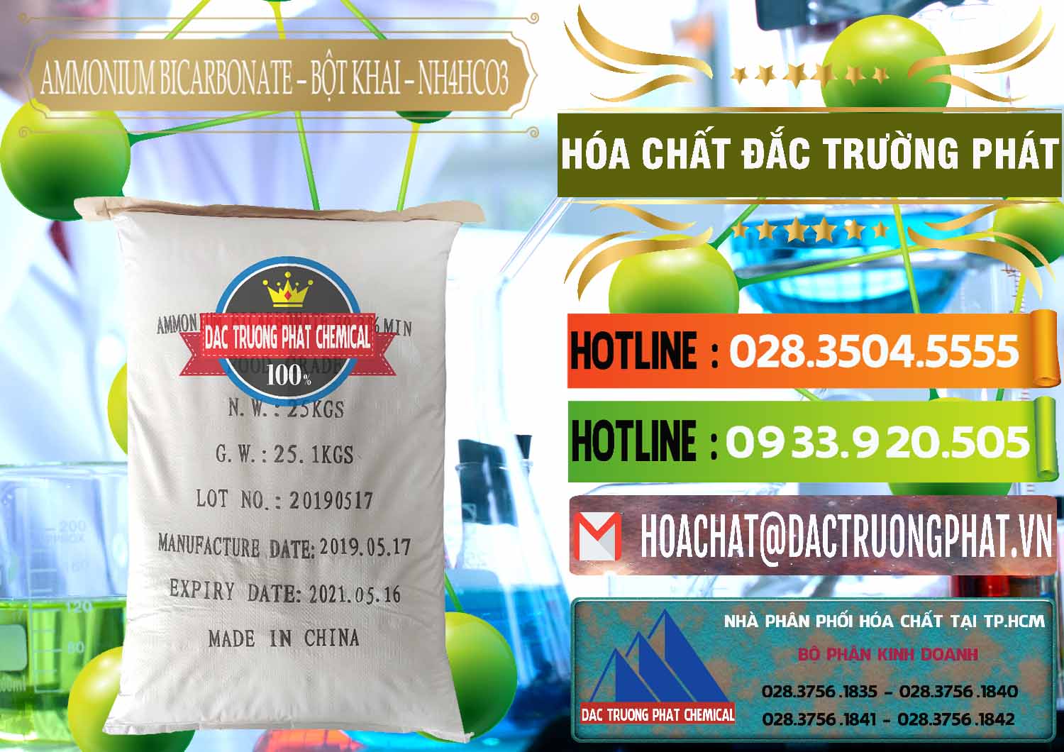 Nơi bán ( phân phối ) Ammonium Bicarbonate - Bột Khai Food Grade Trung Quốc China - 0018 - Cty cung cấp - kinh doanh hóa chất tại TP.HCM - cungcaphoachat.com.vn