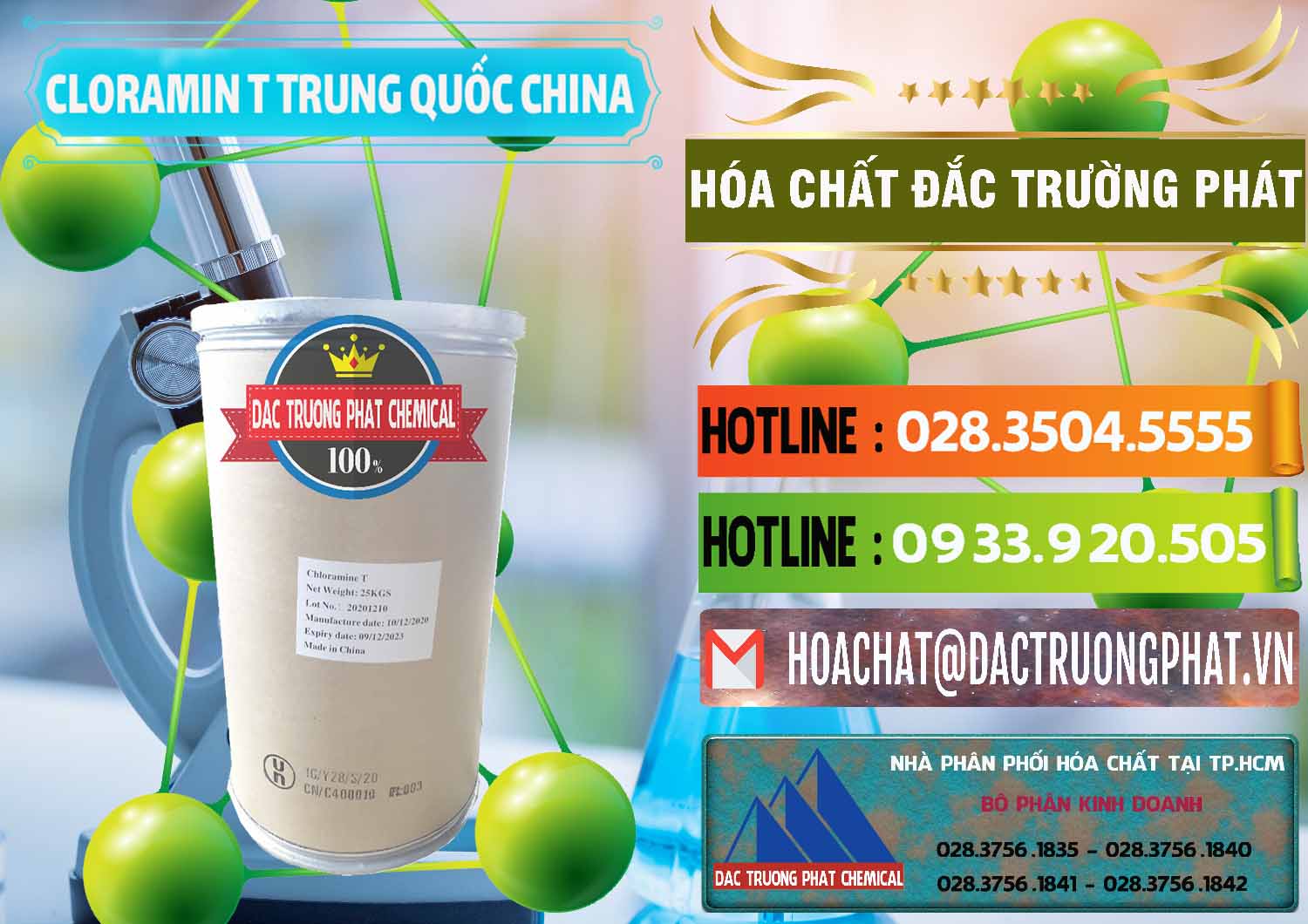 Nơi bán - cung ứng Cloramin T Khử Trùng, Diệt Khuẩn Trung Quốc China - 0301 - Cty chuyên nhập khẩu và phân phối hóa chất tại TP.HCM - cungcaphoachat.com.vn