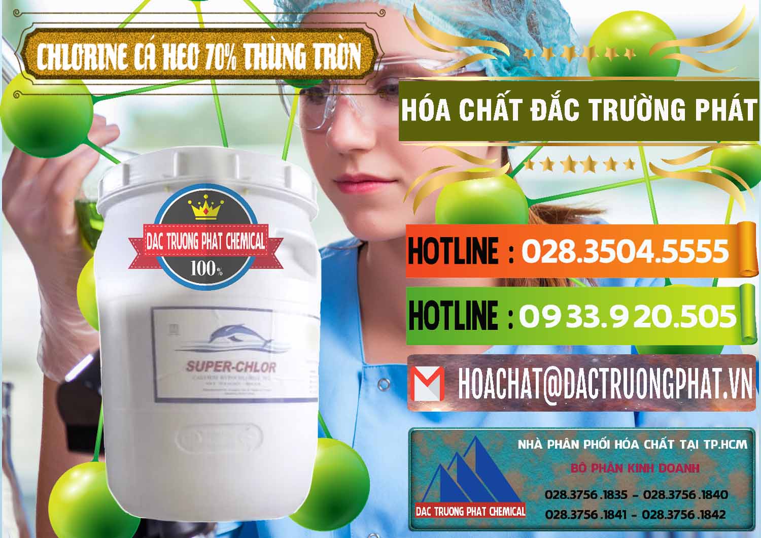 Công ty bán _ cung cấp Clorin - Chlorine Cá Heo 70% Super Chlor Thùng Tròn Nắp Trắng Trung Quốc China - 0239 - Chuyên cung cấp _ nhập khẩu hóa chất tại TP.HCM - cungcaphoachat.com.vn