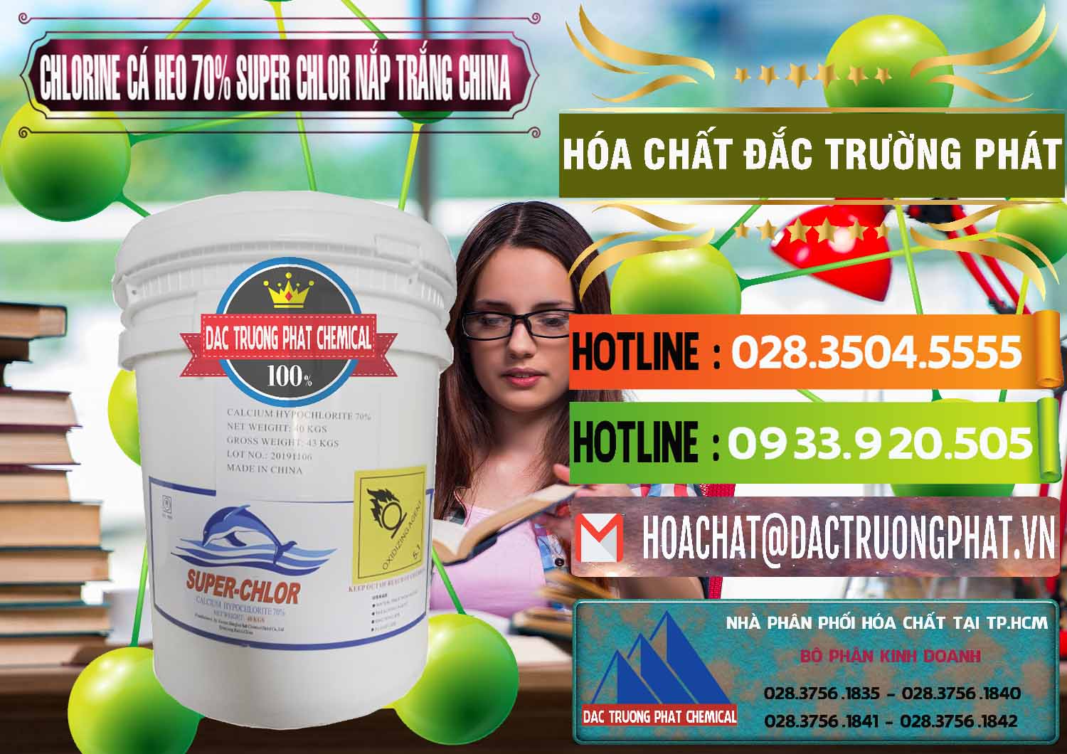 Công ty kinh doanh & bán Clorin - Chlorine Cá Heo 70% Super Chlor Nắp Trắng Trung Quốc China - 0240 - Phân phối & nhập khẩu hóa chất tại TP.HCM - cungcaphoachat.com.vn