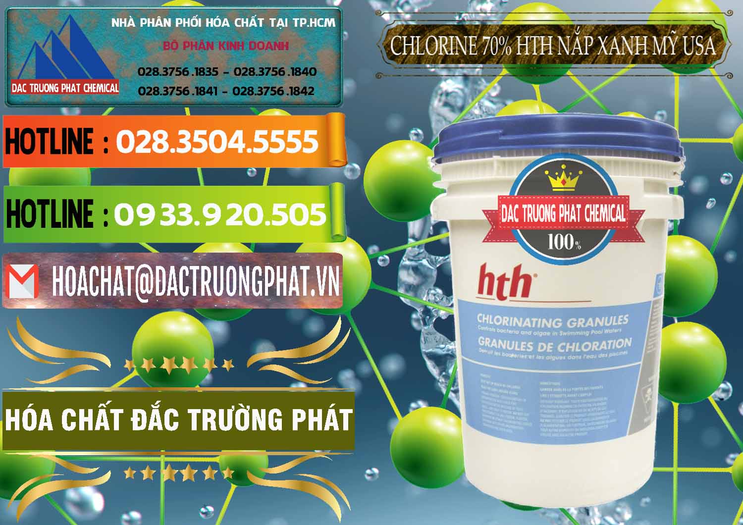 Nơi bán - phân phối Clorin – Chlorine 70% HTH Nắp Xanh Mỹ Usa - 0245 - Nơi chuyên nhập khẩu - cung cấp hóa chất tại TP.HCM - cungcaphoachat.com.vn