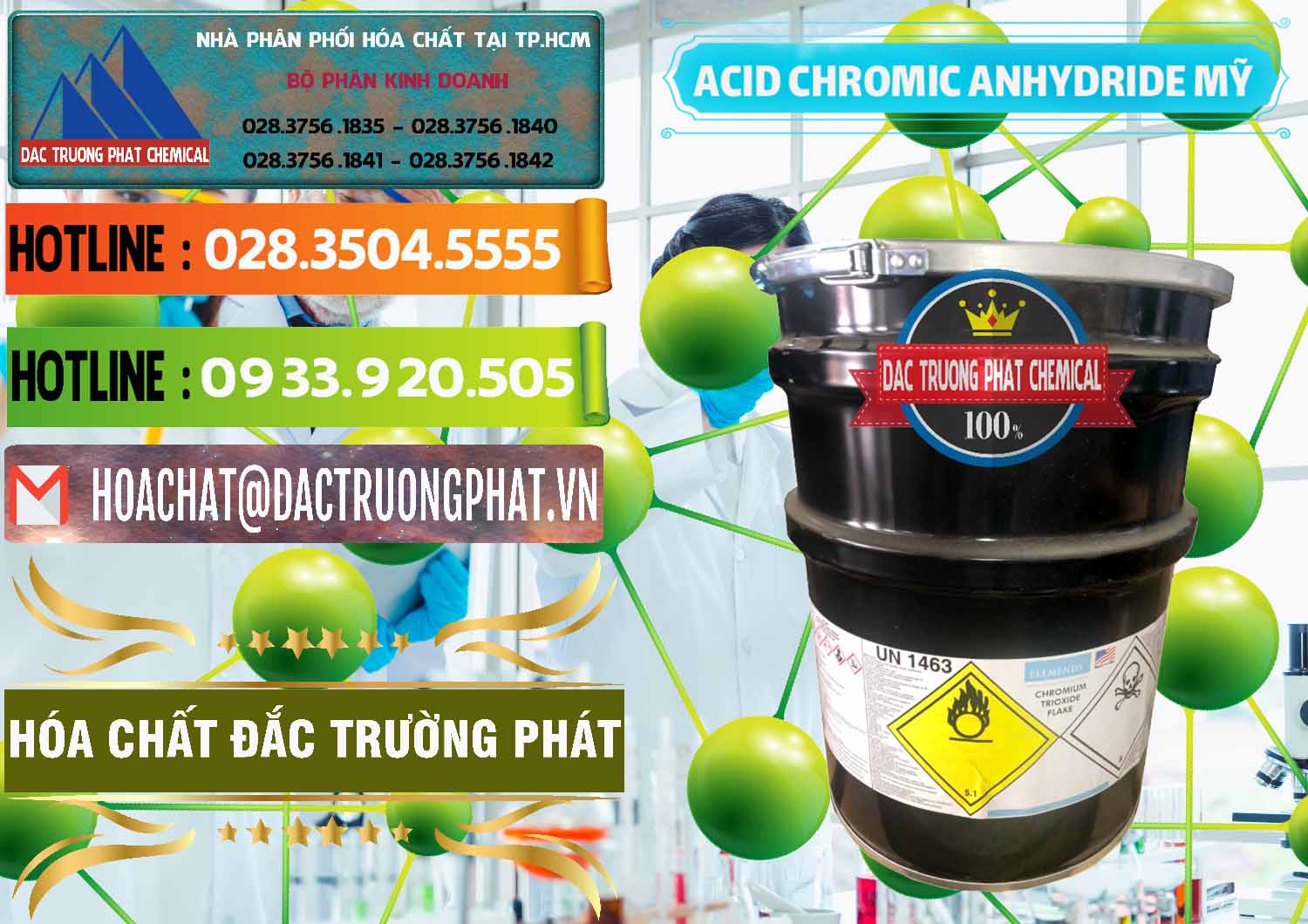 Đơn vị chuyên nhập khẩu _ bán Acid Chromic Anhydride - Cromic CRO3 USA Mỹ - 0364 - Cty phân phối _ bán hóa chất tại TP.HCM - cungcaphoachat.com.vn