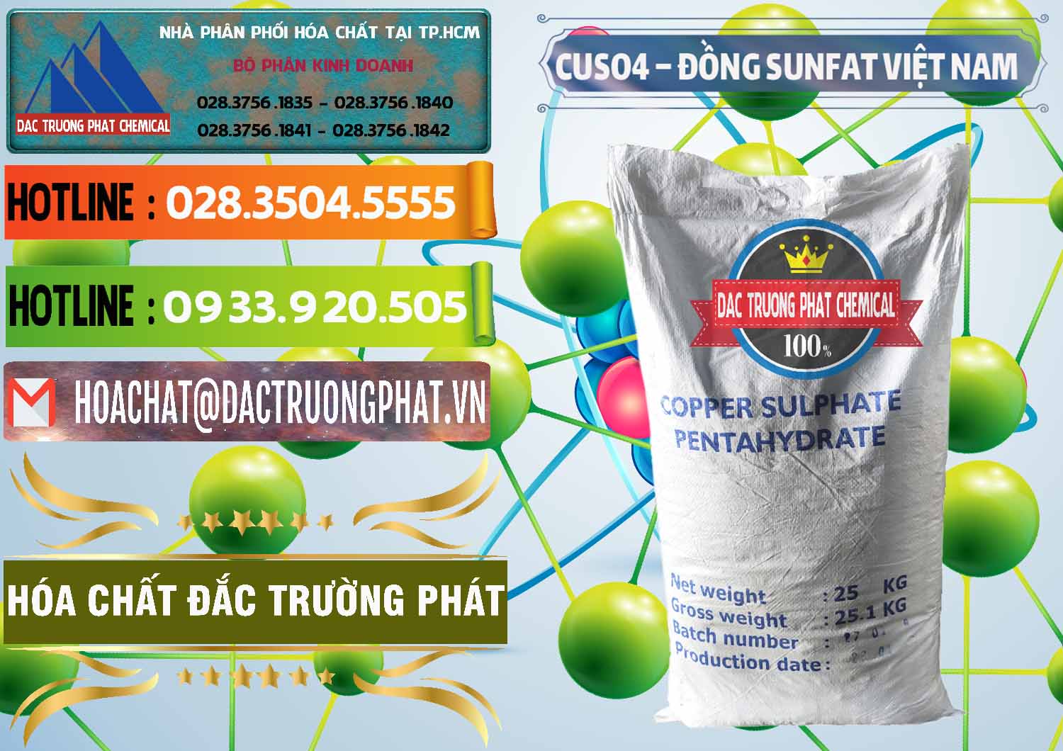 Đơn vị phân phối ( cung cấp ) CuSO4 – Đồng Sunfat Dạng Bột Việt Nam - 0196 - Công ty bán - phân phối hóa chất tại TP.HCM - cungcaphoachat.com.vn