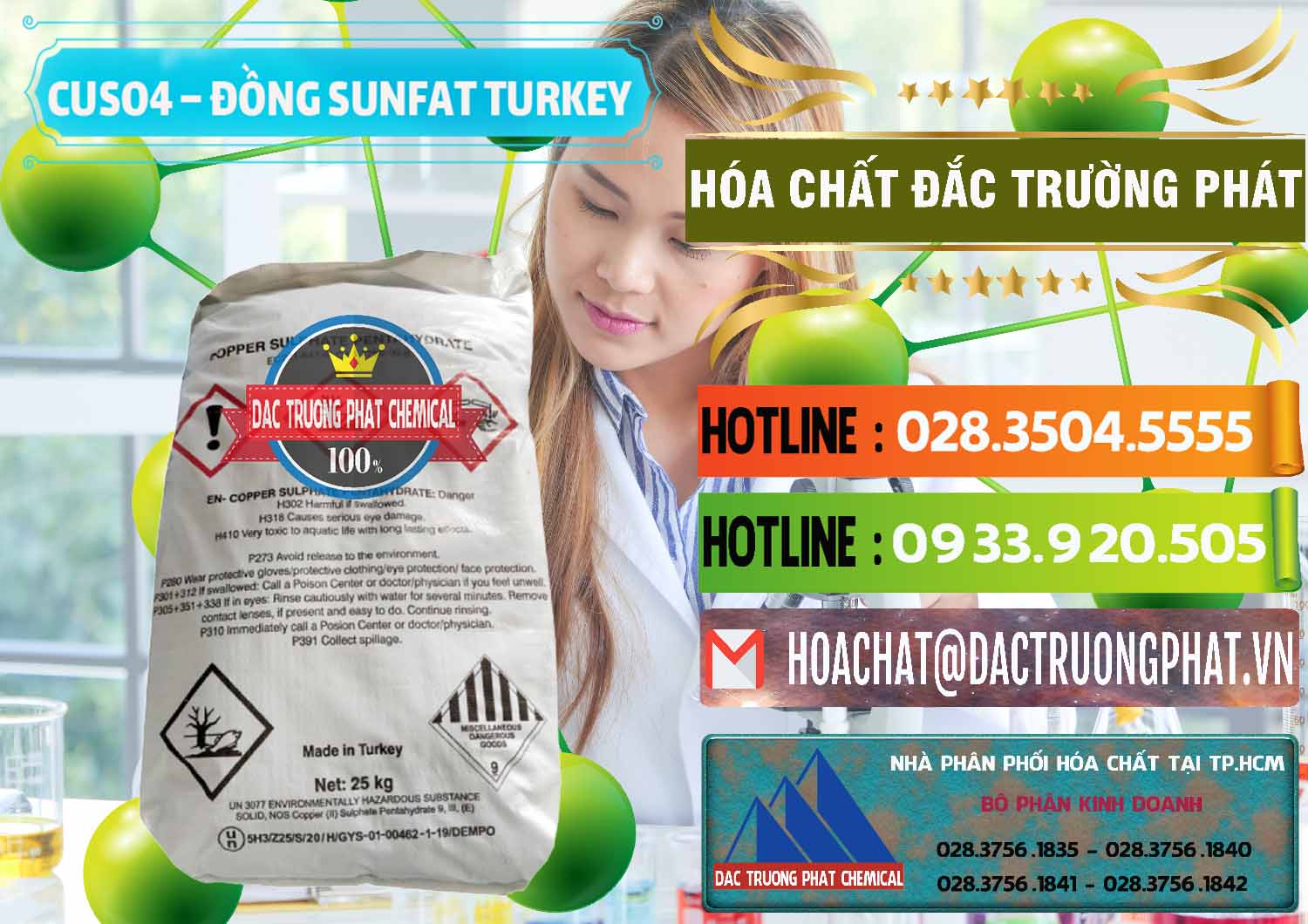 Bán _ phân phối CuSO4 – Đồng Sunfat Thổ Nhĩ Kỳ Turkey - 0481 - Đơn vị cung cấp _ phân phối hóa chất tại TP.HCM - cungcaphoachat.com.vn