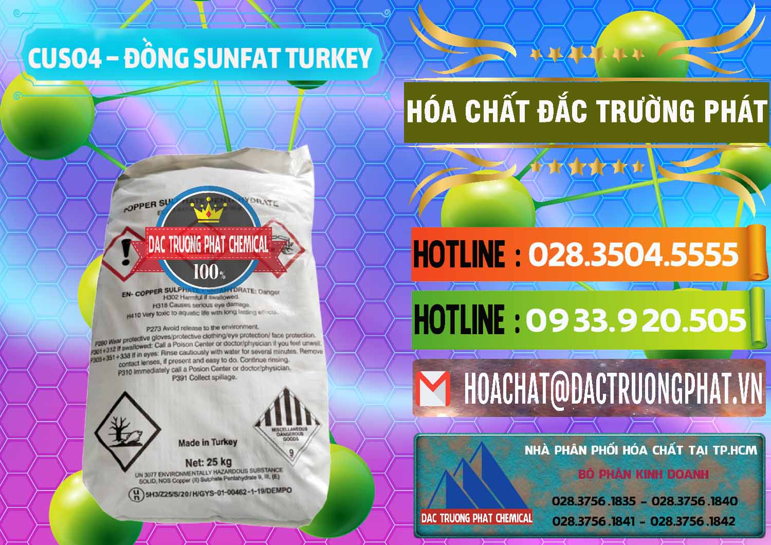 Cty bán - cung cấp CuSO4 – Đồng Sunfat Thổ Nhĩ Kỳ Turkey - 0481 - Chuyên cung cấp - nhập khẩu hóa chất tại TP.HCM - cungcaphoachat.com.vn
