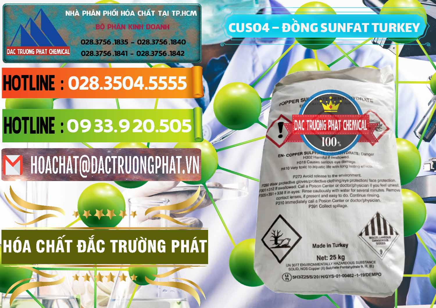 Cung cấp _ bán CuSO4 – Đồng Sunfat Thổ Nhĩ Kỳ Turkey - 0481 - Nơi nhập khẩu & phân phối hóa chất tại TP.HCM - cungcaphoachat.com.vn