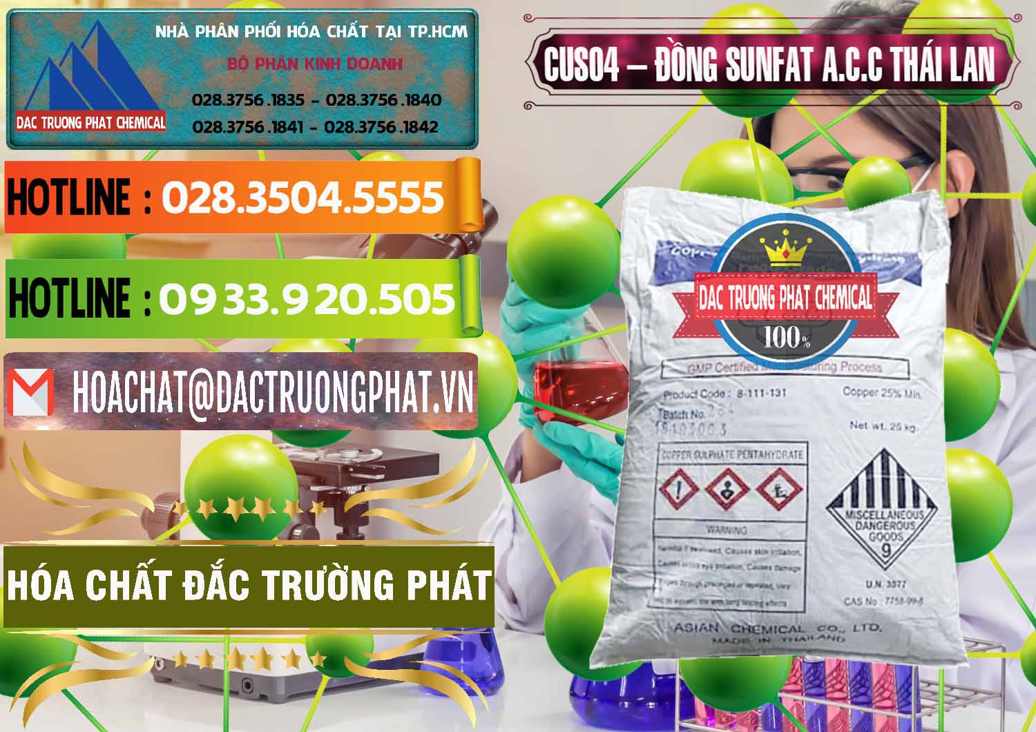 Đơn vị chuyên bán ( cung ứng ) CuSO4 – Đồng Sunfat A.C.C Thái Lan - 0249 - Cty cung cấp và bán hóa chất tại TP.HCM - cungcaphoachat.com.vn