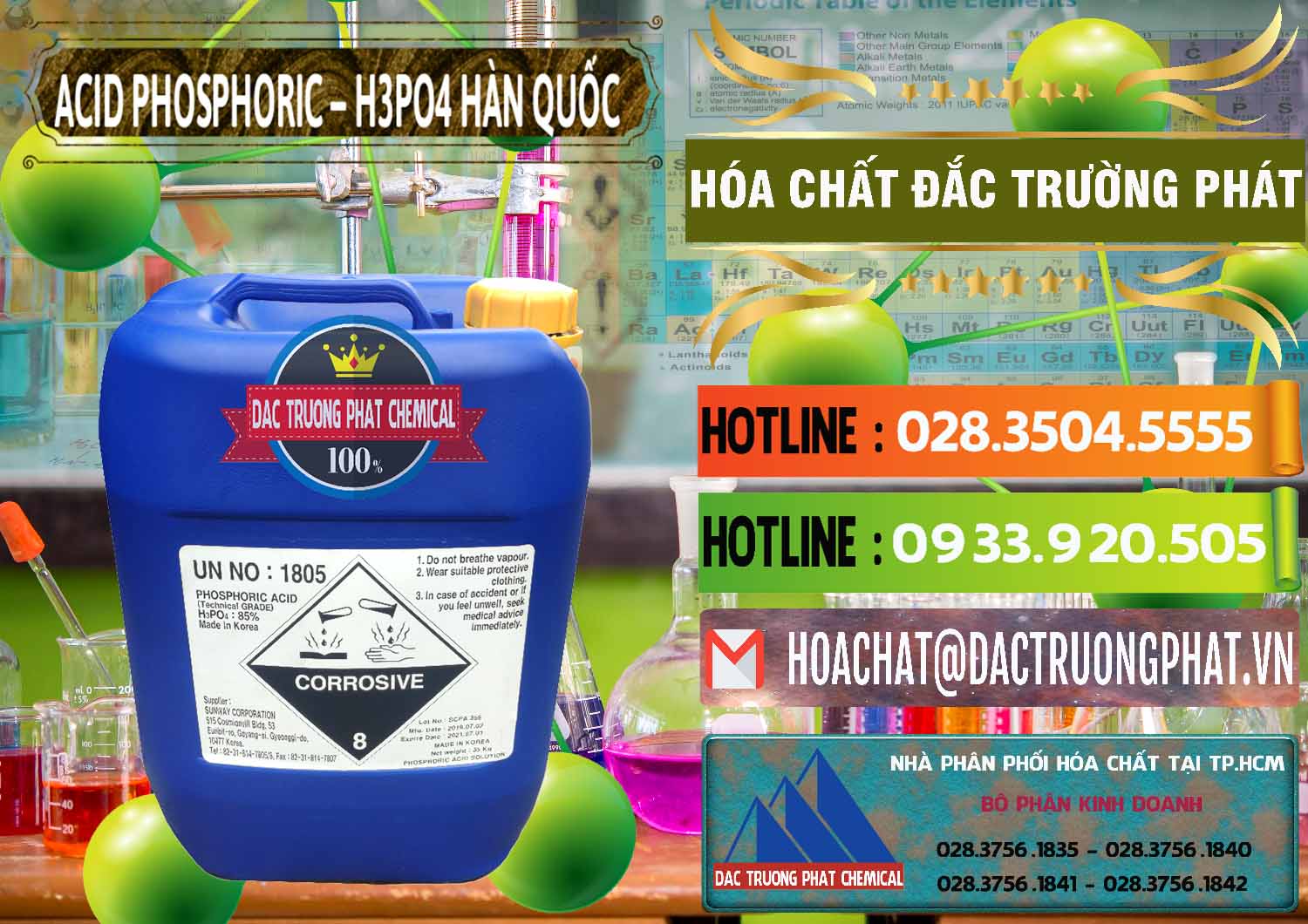 Công ty chuyên cung ứng và bán Acid Phosphoric – H3PO4 85% Can Xanh Hàn Quốc Korea - 0016 - Nhà nhập khẩu - cung cấp hóa chất tại TP.HCM - cungcaphoachat.com.vn