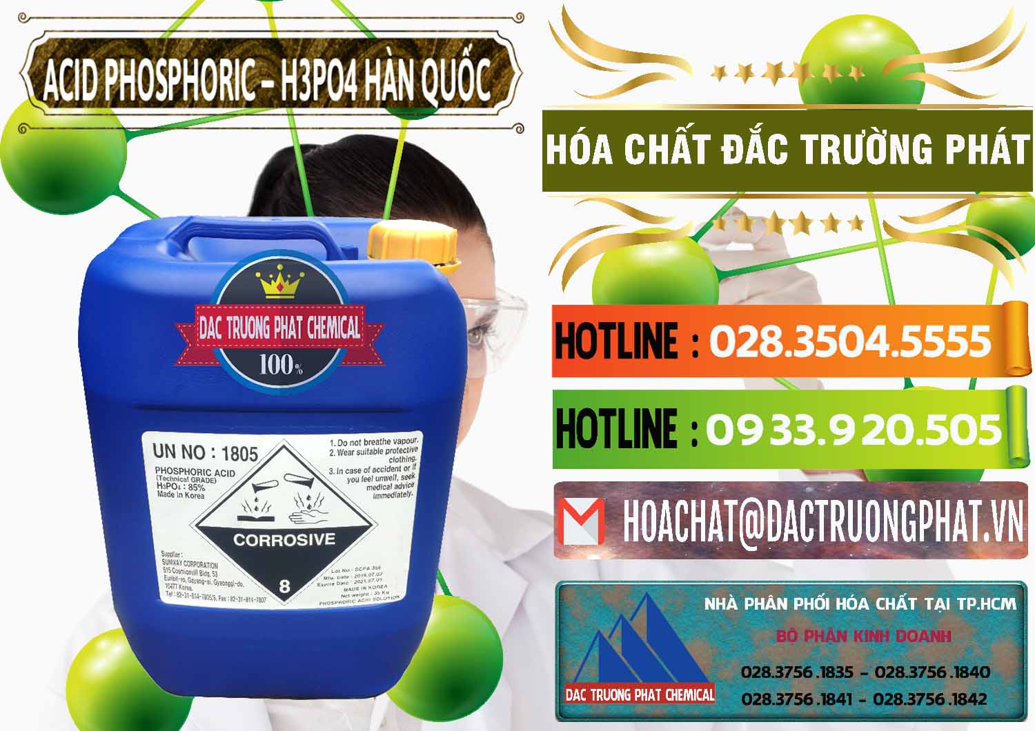 Đơn vị kinh doanh và bán Acid Phosphoric – H3PO4 85% Can Xanh Hàn Quốc Korea - 0016 - Công ty chuyên kinh doanh và phân phối hóa chất tại TP.HCM - cungcaphoachat.com.vn
