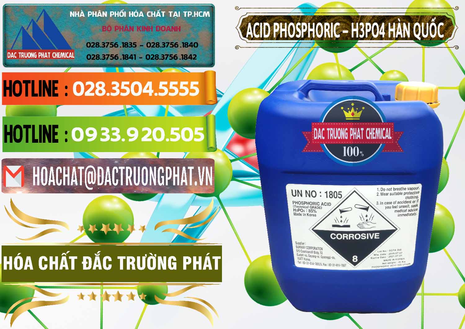 Bán và cung cấp Acid Phosphoric – H3PO4 85% Can Xanh Hàn Quốc Korea - 0016 - Phân phối - cung ứng hóa chất tại TP.HCM - cungcaphoachat.com.vn
