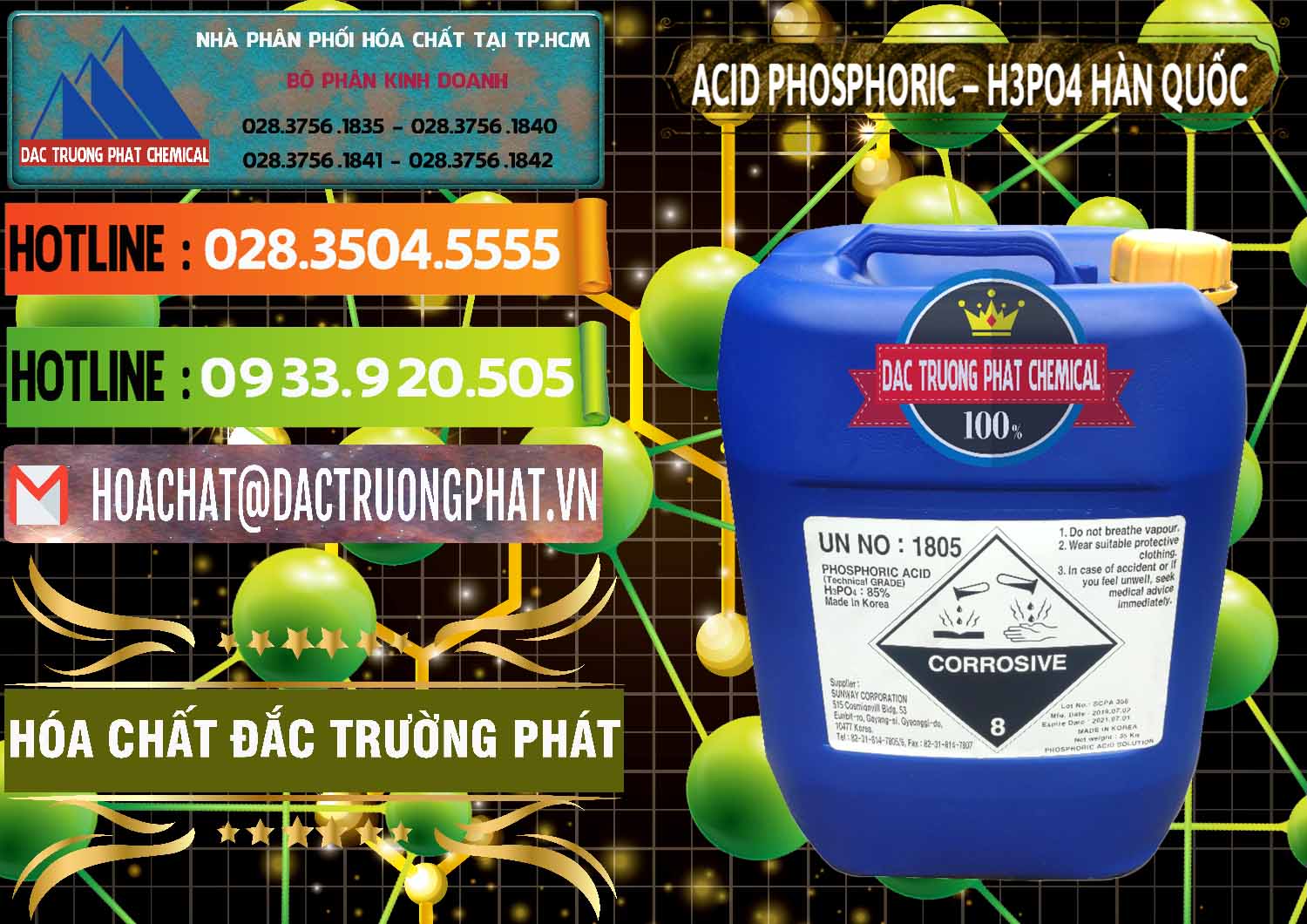 Chuyên phân phối & bán Acid Phosphoric – H3PO4 85% Can Xanh Hàn Quốc Korea - 0016 - Chuyên phân phối ( kinh doanh ) hóa chất tại TP.HCM - cungcaphoachat.com.vn