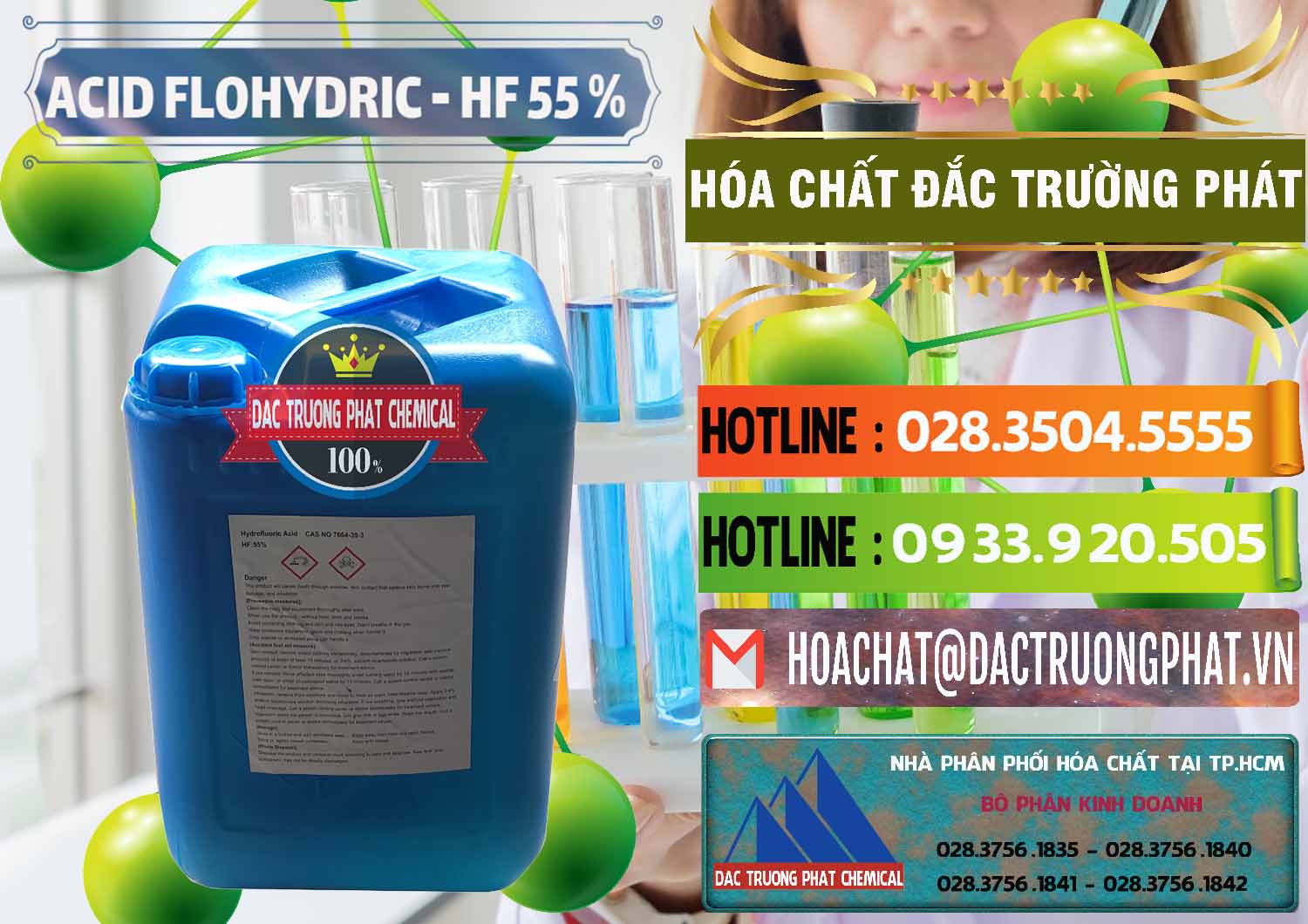 Cty bán _ cung ứng Axit HF - Acid HF 55% Can Xanh Trung Quốc China - 0080 - Đơn vị phân phối - cung cấp hóa chất tại TP.HCM - cungcaphoachat.com.vn