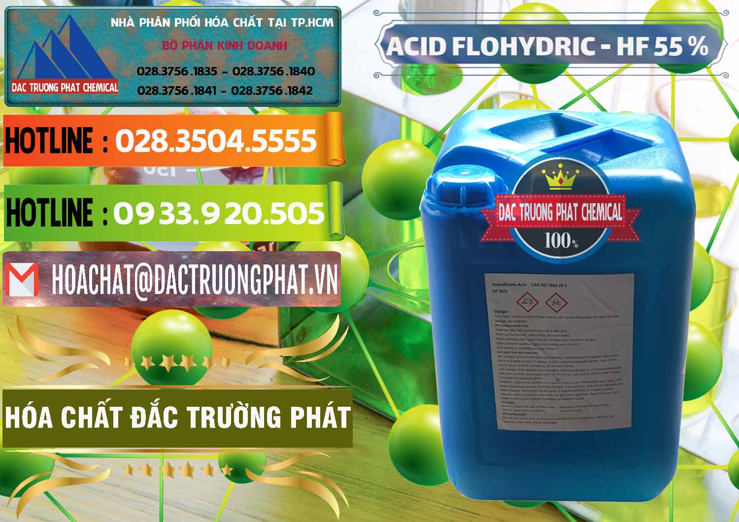 Nơi chuyên bán ( phân phối ) Axit HF - Acid HF 55% Can Xanh Trung Quốc China - 0080 - Nơi chuyên cung cấp & kinh doanh hóa chất tại TP.HCM - cungcaphoachat.com.vn