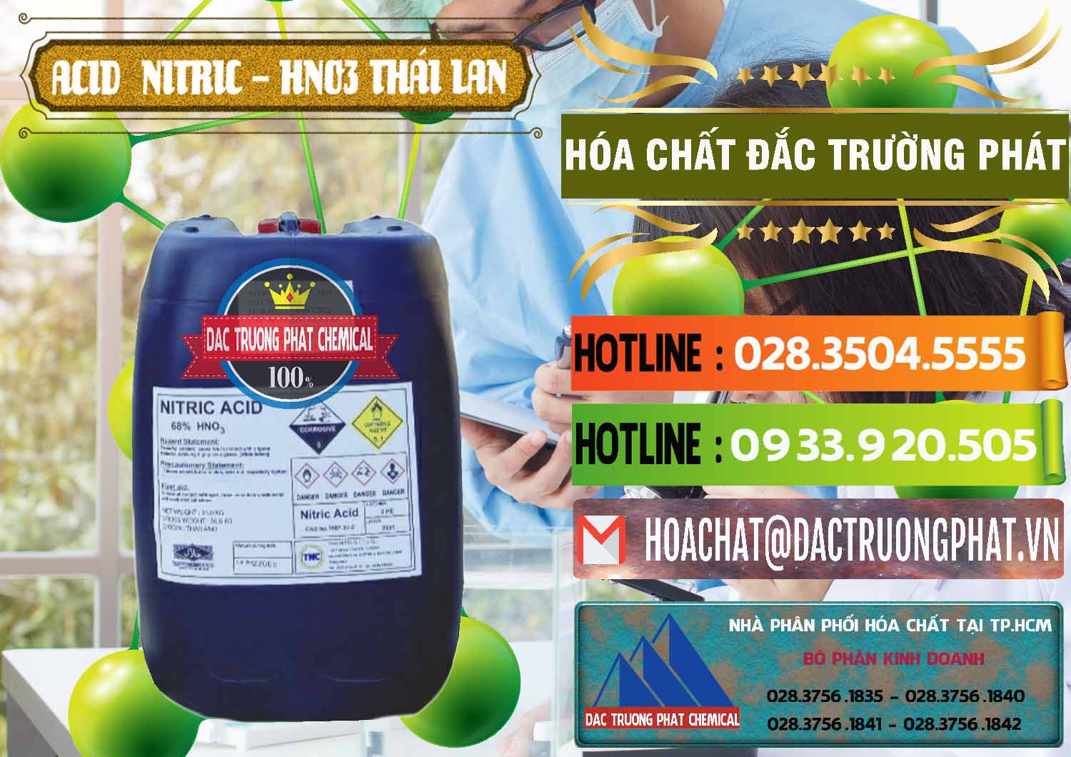 Cty chuyên cung cấp và bán Acid Nitric – Axit Nitric HNO3 Thái Lan Thailand - 0344 - Nơi cung ứng - phân phối hóa chất tại TP.HCM - cungcaphoachat.com.vn
