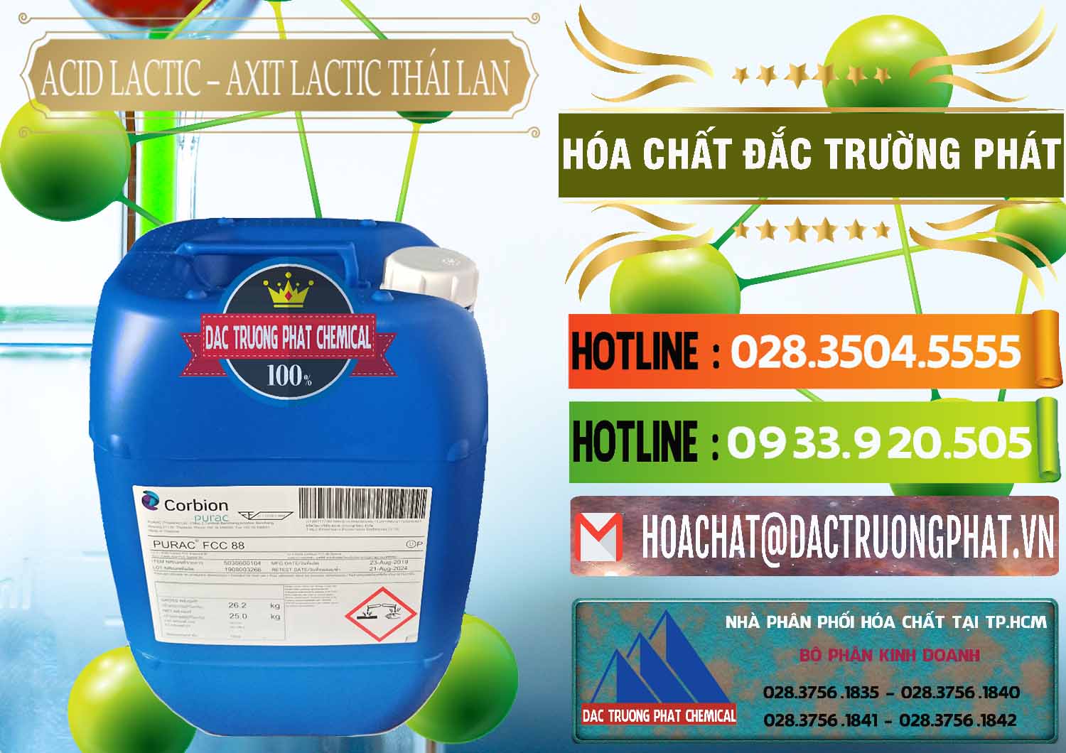 Nhà cung cấp và bán Acid Lactic – Axit Lactic Thái Lan Purac FCC 88 - 0012 - Phân phối _ kinh doanh hóa chất tại TP.HCM - cungcaphoachat.com.vn