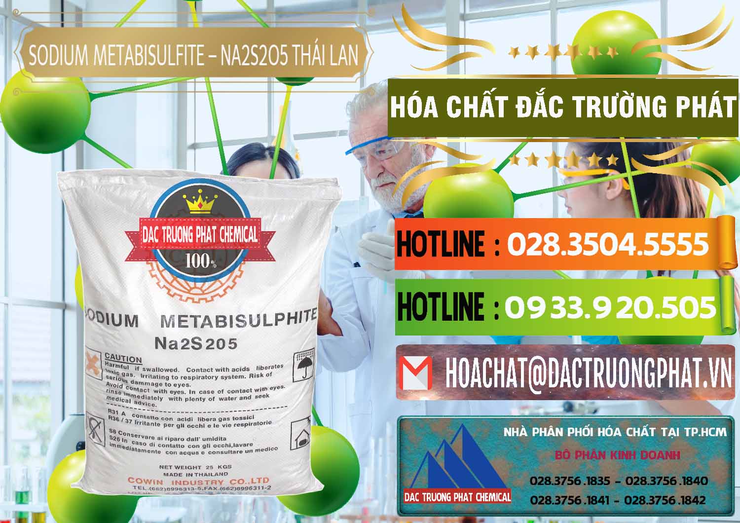 Nhà nhập khẩu & bán Sodium Metabisulfite - NA2S2O5 Thái Lan Cowin - 0145 - Đơn vị chuyên phân phối & nhập khẩu hóa chất tại TP.HCM - cungcaphoachat.com.vn