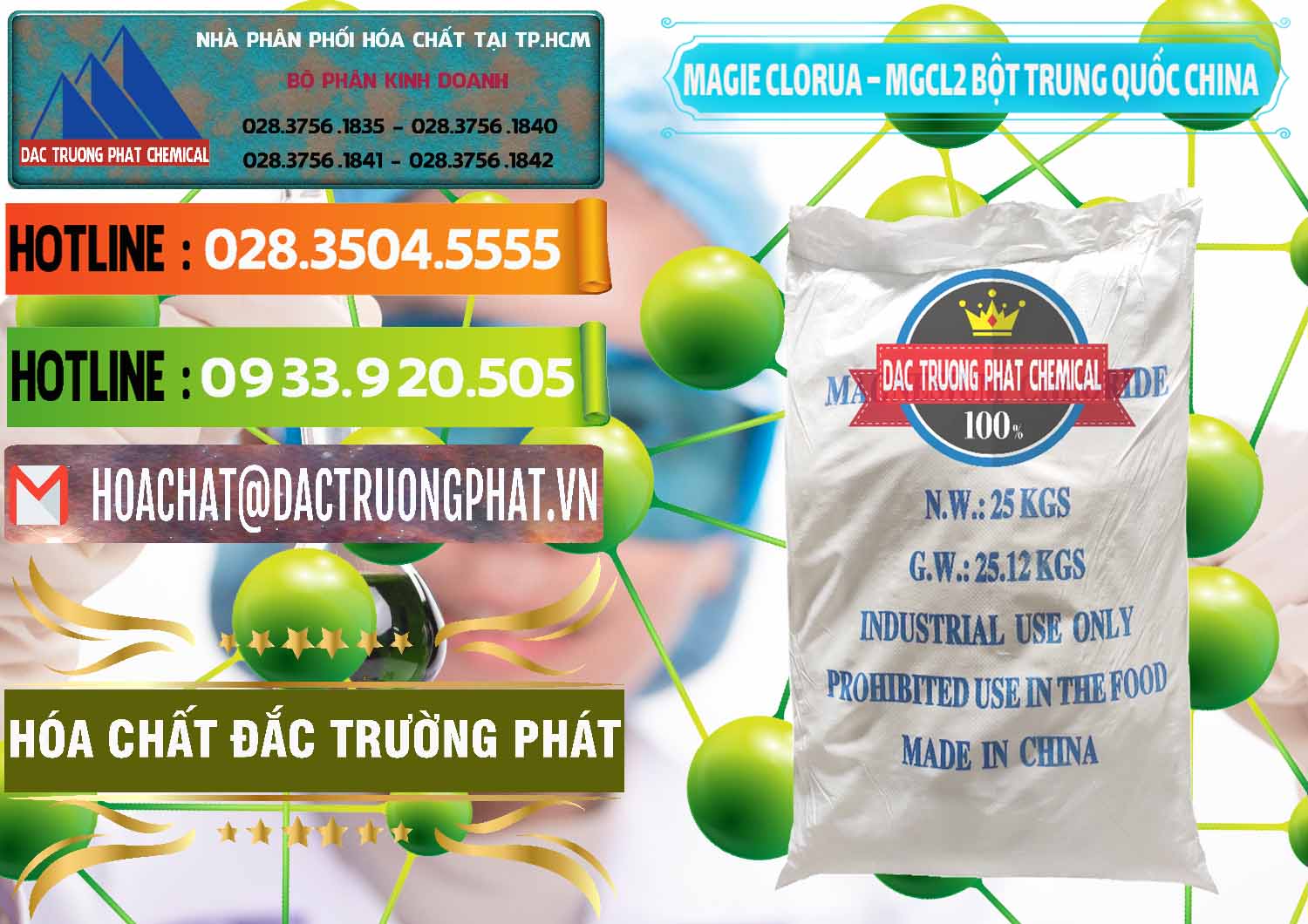 Công ty chuyên bán & phân phối Magie Clorua – MGCL2 96% Dạng Bột Bao Chữ Xanh Trung Quốc China - 0207 - Cty phân phối & cung cấp hóa chất tại TP.HCM - cungcaphoachat.com.vn