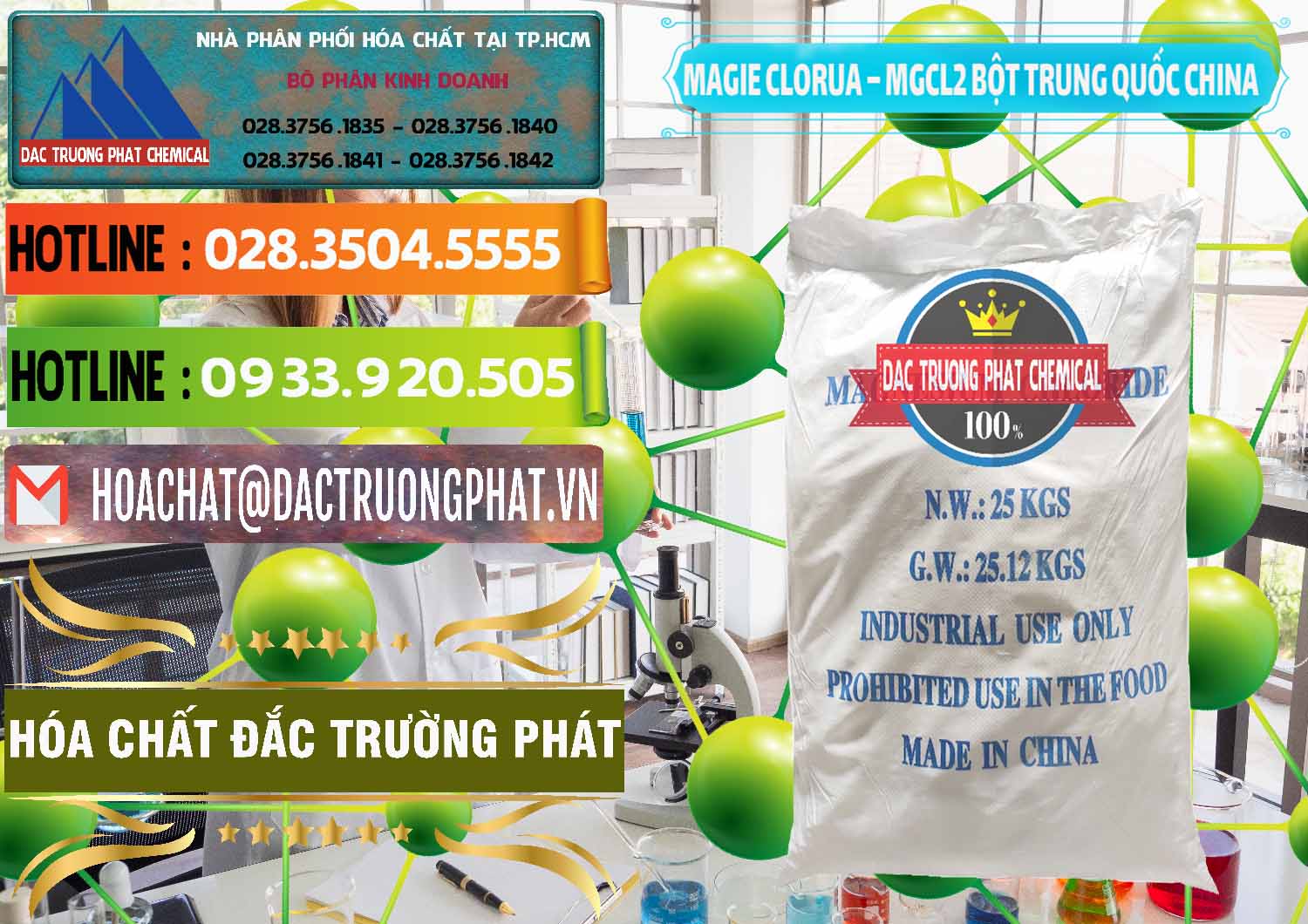Đơn vị cung ứng & bán Magie Clorua – MGCL2 96% Dạng Bột Bao Chữ Xanh Trung Quốc China - 0207 - Đơn vị chuyên kinh doanh và phân phối hóa chất tại TP.HCM - cungcaphoachat.com.vn