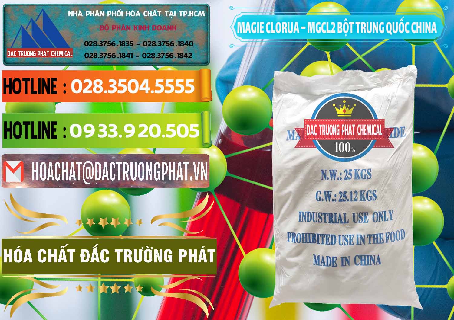 Đơn vị bán _ phân phối Magie Clorua – MGCL2 96% Dạng Bột Bao Chữ Xanh Trung Quốc China - 0207 - Nơi phân phối - nhập khẩu hóa chất tại TP.HCM - cungcaphoachat.com.vn