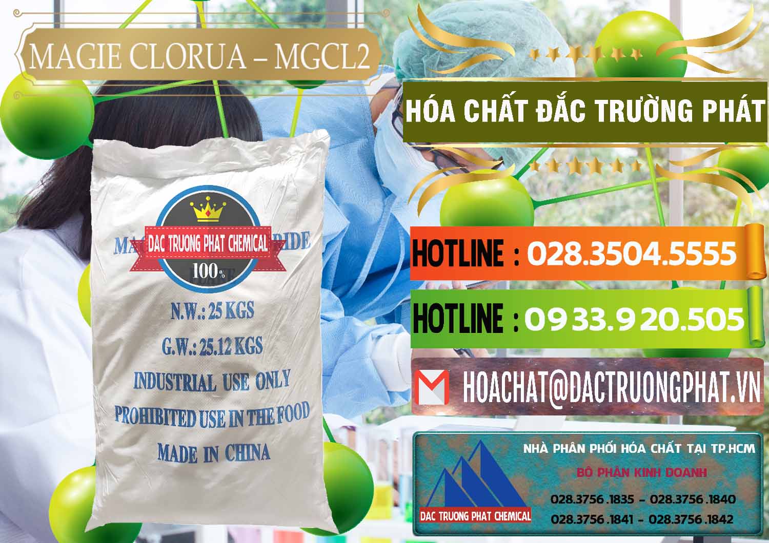 Chuyên nhập khẩu - bán Magie Clorua – MGCL2 96% Dạng Vảy Trung Quốc China - 0091 - Cty phân phối & cung cấp hóa chất tại TP.HCM - cungcaphoachat.com.vn