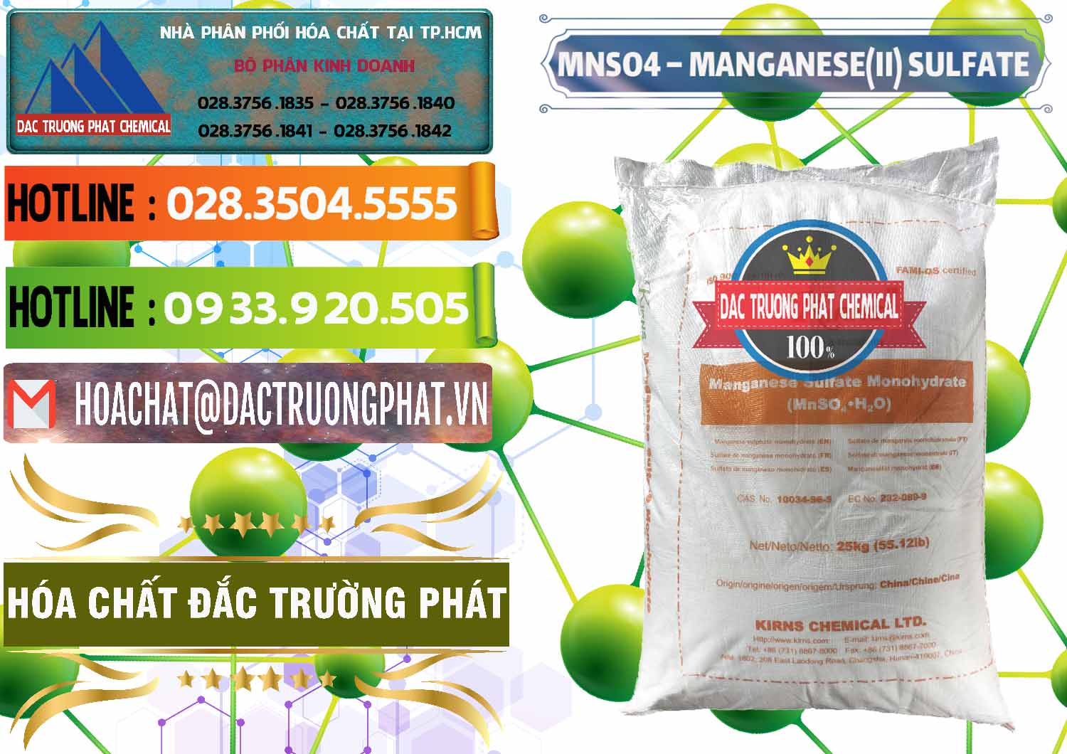 Nơi phân phối và bán MNSO4 – Manganese (II) Sulfate Kirns Trung Quốc China - 0095 - Công ty chuyên cung cấp và bán hóa chất tại TP.HCM - cungcaphoachat.com.vn