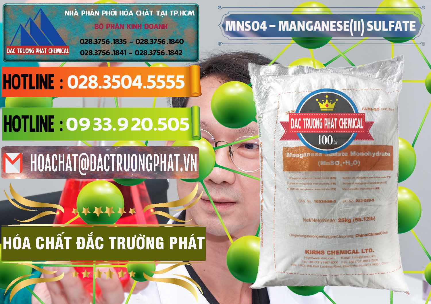 Nơi chuyên cung cấp ( bán ) MNSO4 – Manganese (II) Sulfate Kirns Trung Quốc China - 0095 - Đơn vị cung cấp _ bán hóa chất tại TP.HCM - cungcaphoachat.com.vn