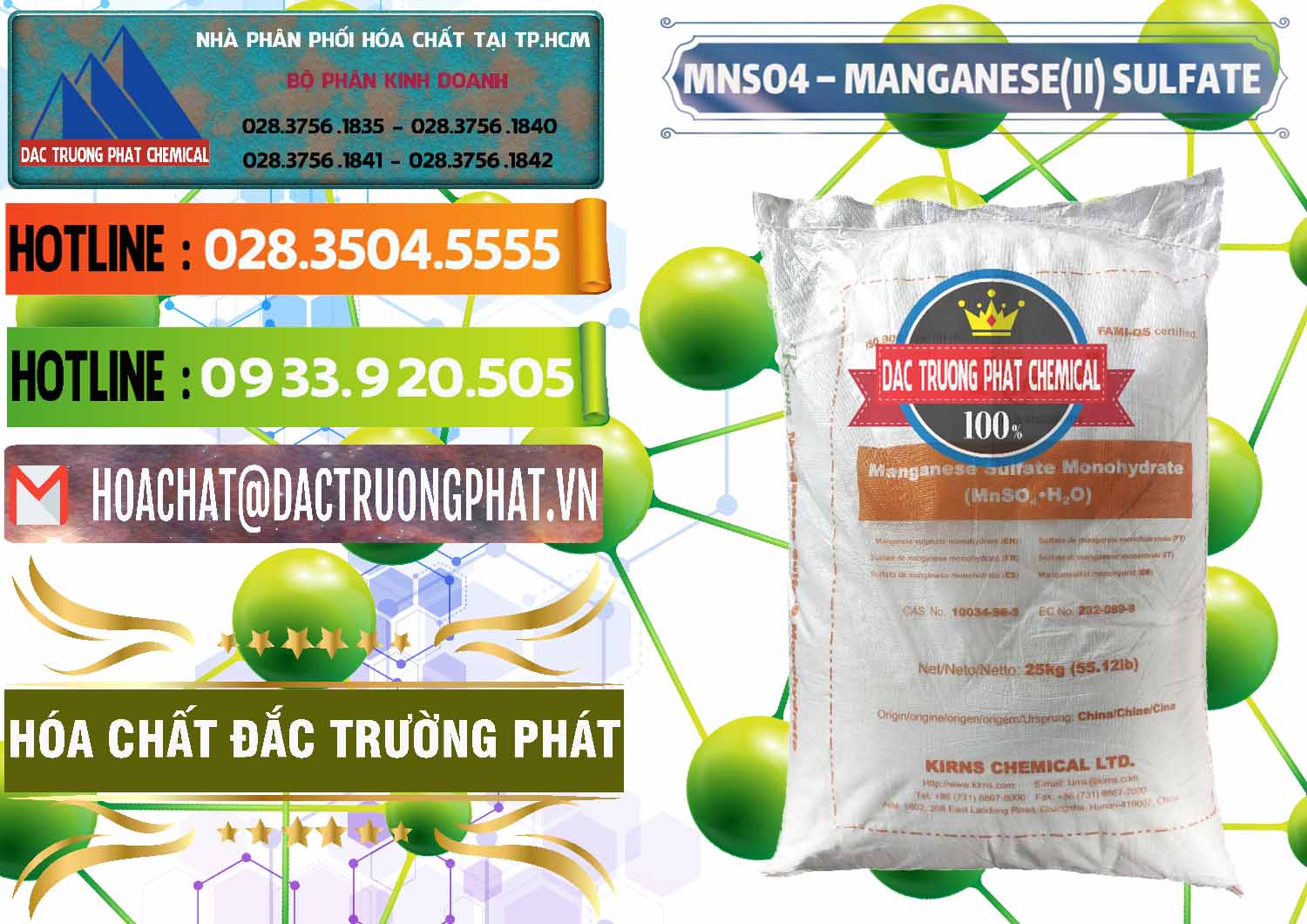 MNSO4 – Manganese (II) Sulfate Kirns Trung Quốc China Nơi phân phối và bán MNSO4 – Manganese (II) Sulfate Kirns Trung Quốc China - 0095 - Công ty chuyên cung cấp và bán hóa chất tại TP.HCM - cungcaphoachat.com.vn