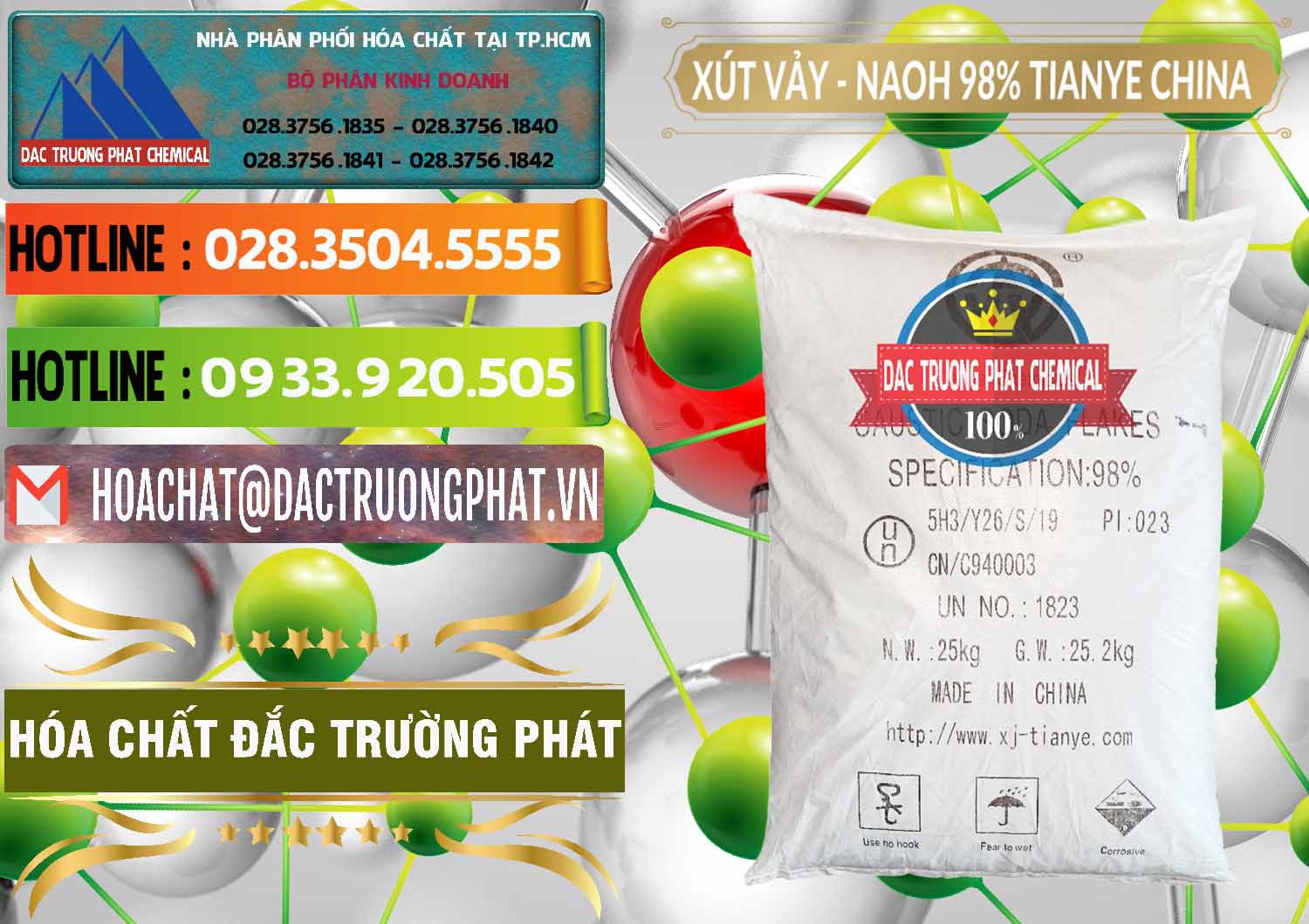 Cty chuyên phân phối ( bán ) Xút Vảy - NaOH Vảy 98% Tianye Trung Quốc China - 0177 - Cty chuyên cung cấp và kinh doanh hóa chất tại TP.HCM - cungcaphoachat.com.vn