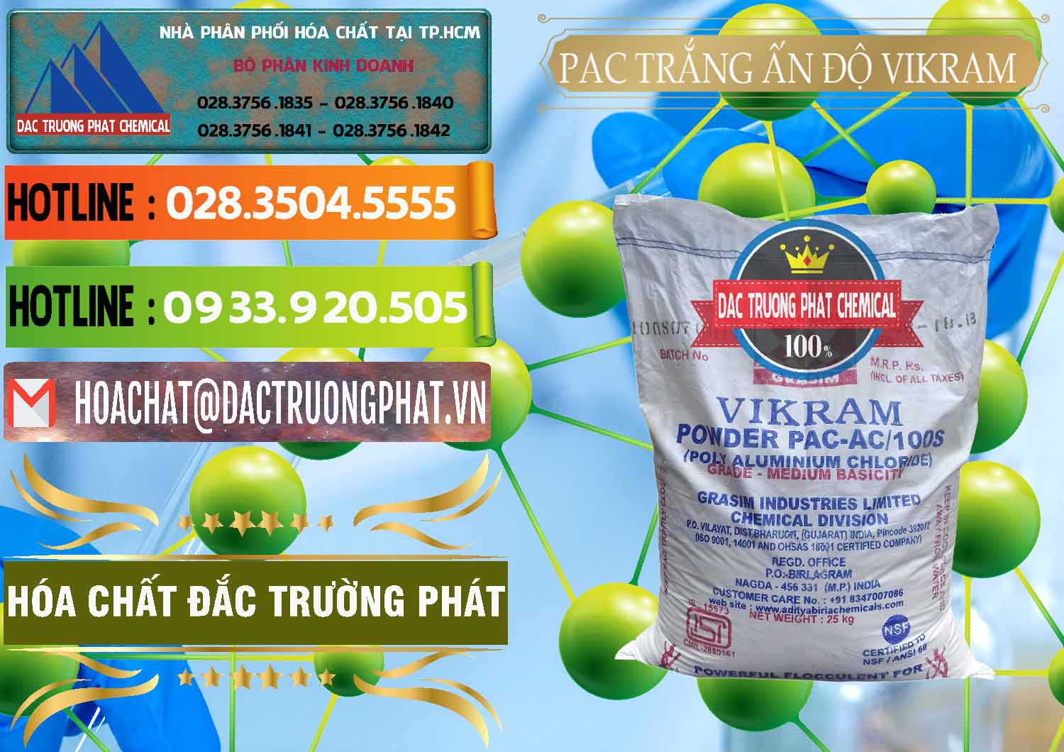 Đơn vị chuyên nhập khẩu - bán PAC - Polyaluminium Chloride Ấn Độ India Vikram - 0120 - Nơi phân phối & cung cấp hóa chất tại TP.HCM - cungcaphoachat.com.vn