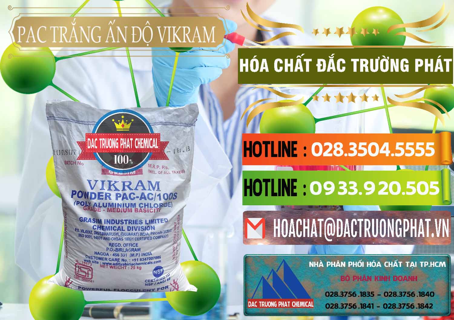 Cty chuyên kinh doanh ( bán ) hóa chất Chất Keo Tụ PAC Dạng Bột þ Polyaluminium Chloride Trắng Vikram White Ấn Độ India tại Đồng Nai Nơi chuyên nhập khẩu & bán PAC - Polyaluminium Chloride Ấn Độ India Vikram - 0120 - Đơn vị chuyên cung cấp _ bán hóa chất tại TP.HCM - cungcaphoachat.com.vn