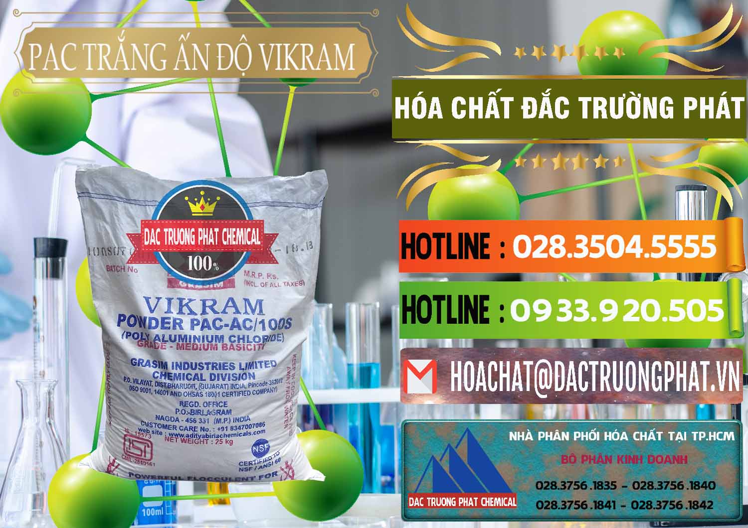Cty phân phối và bán PAC - Polyaluminium Chloride Ấn Độ India Vikram - 0120 - Đơn vị cung cấp _ phân phối hóa chất tại TP.HCM - cungcaphoachat.com.vn