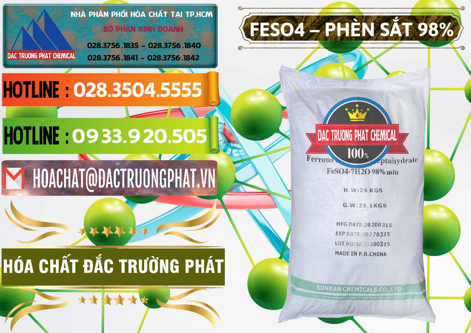 Nơi nhập khẩu - bán Phèn Sắt - FeSO4.7H2O 98% Sunkan Trung Quốc China - 0116 - Phân phối & cung ứng hóa chất tại TP.HCM - cungcaphoachat.com.vn