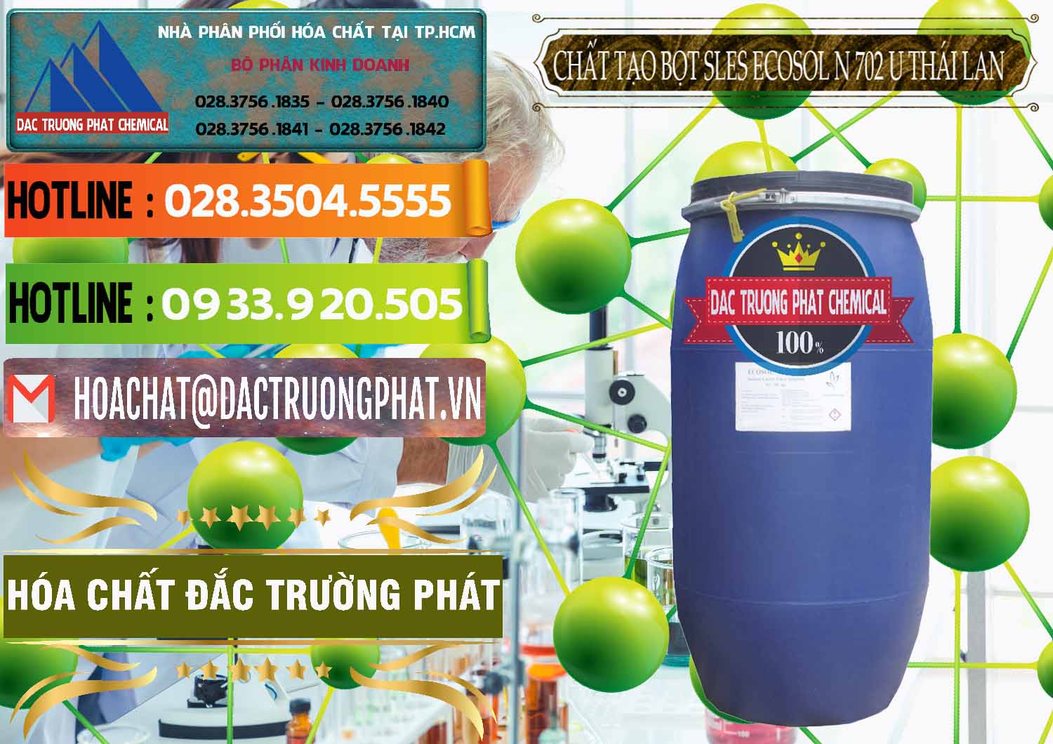 Nơi cung ứng và bán Chất Tạo Bọt Sles - Sodium Lauryl Ether Sulphate Ecosol N 702 U Thái Lan - 0254 - Chuyên cung ứng - phân phối hóa chất tại TP.HCM - cungcaphoachat.com.vn