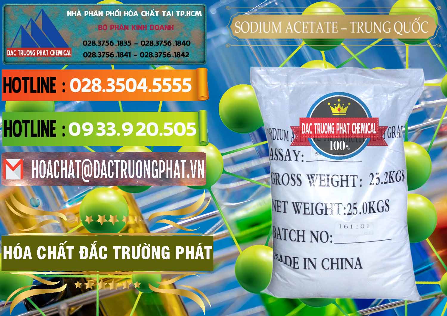 Bán & phân phối Sodium Acetate - Natri Acetate Trung Quốc China - 0134 - Chuyên cung cấp - phân phối hóa chất tại TP.HCM - cungcaphoachat.com.vn