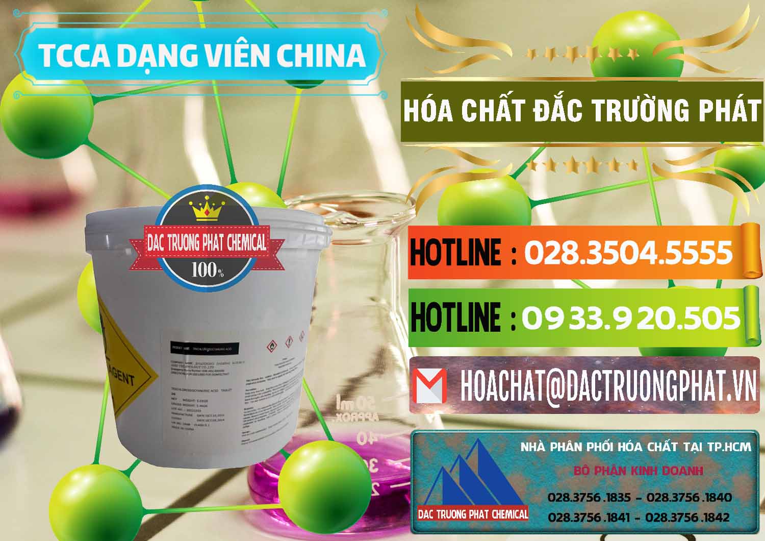 Đơn vị cung ứng _ bán TCCA - Acid Trichloroisocyanuric Dạng Viên Thùng 5kg Trung Quốc China - 0379 - Nơi phân phối _ nhập khẩu hóa chất tại TP.HCM - cungcaphoachat.com.vn