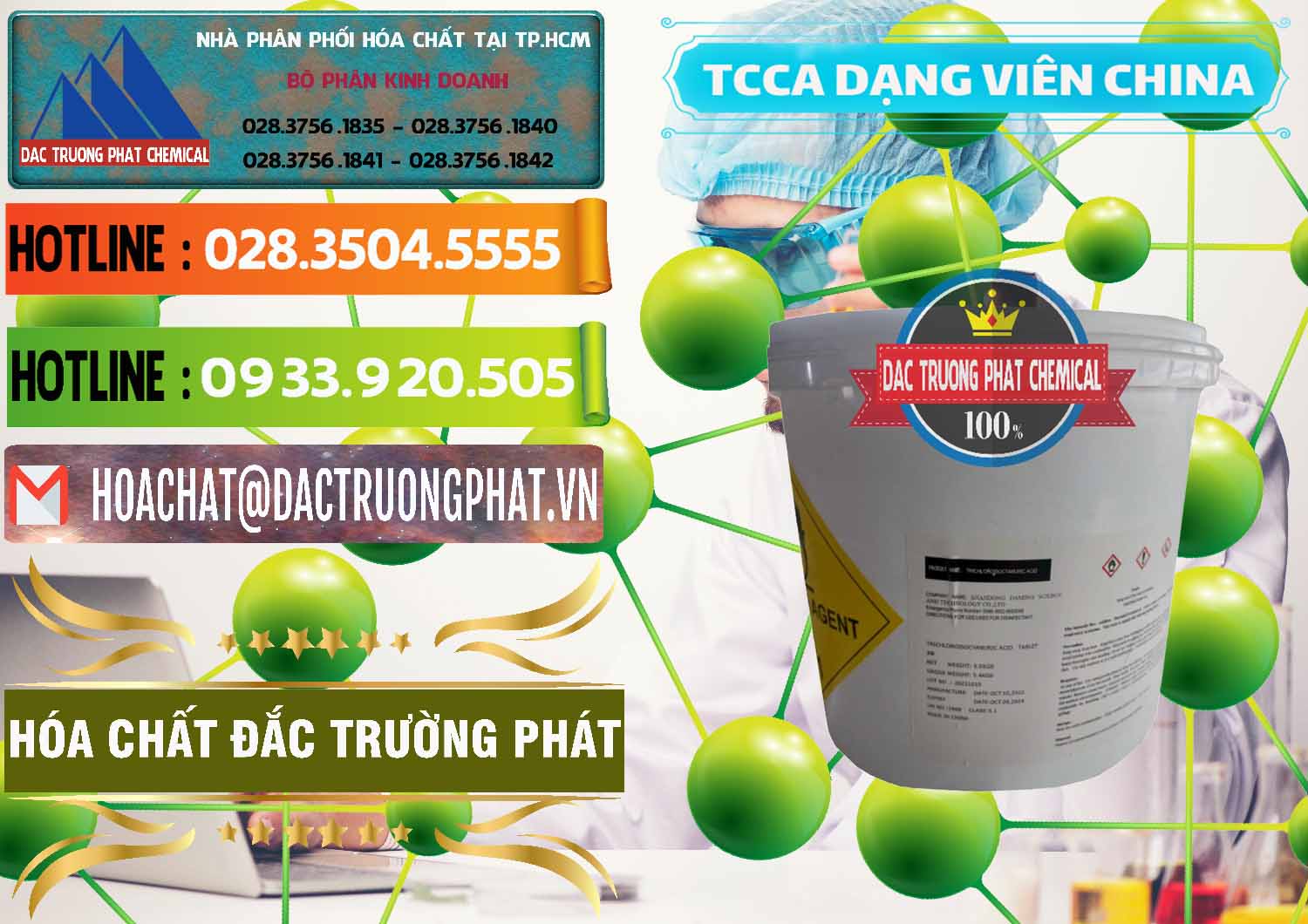 Nơi bán TCCA - Acid Trichloroisocyanuric Dạng Viên Thùng 5kg Trung Quốc China - 0379 - Công ty cung cấp ( phân phối ) hóa chất tại TP.HCM - cungcaphoachat.com.vn