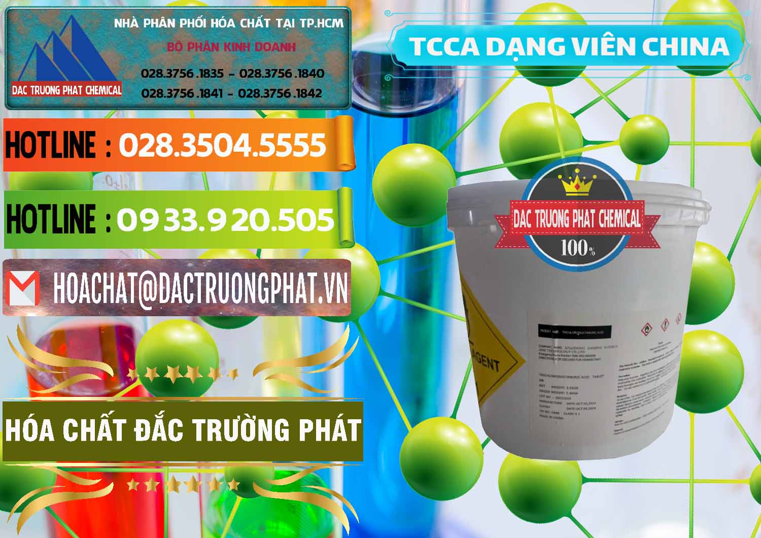 Nơi chuyên phân phối & bán TCCA - Acid Trichloroisocyanuric Dạng Viên Thùng 5kg Trung Quốc China - 0379 - Cung cấp ( phân phối ) hóa chất tại TP.HCM - cungcaphoachat.com.vn