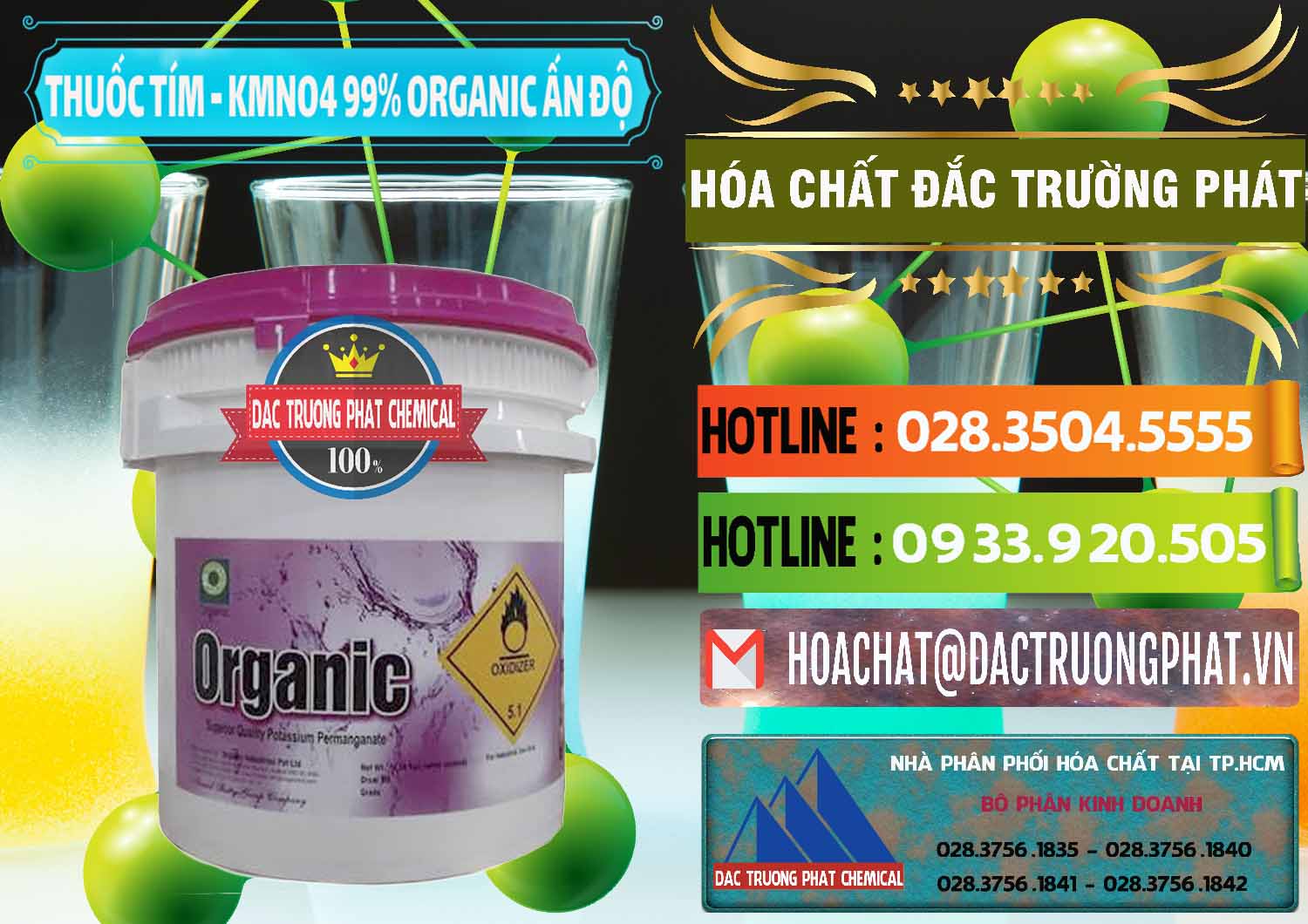 Chuyên bán ( cung cấp ) Thuốc Tím - KMNO4 99% Organic Ấn Độ India - 0216 - Công ty chuyên kinh doanh - cung cấp hóa chất tại TP.HCM - cungcaphoachat.com.vn