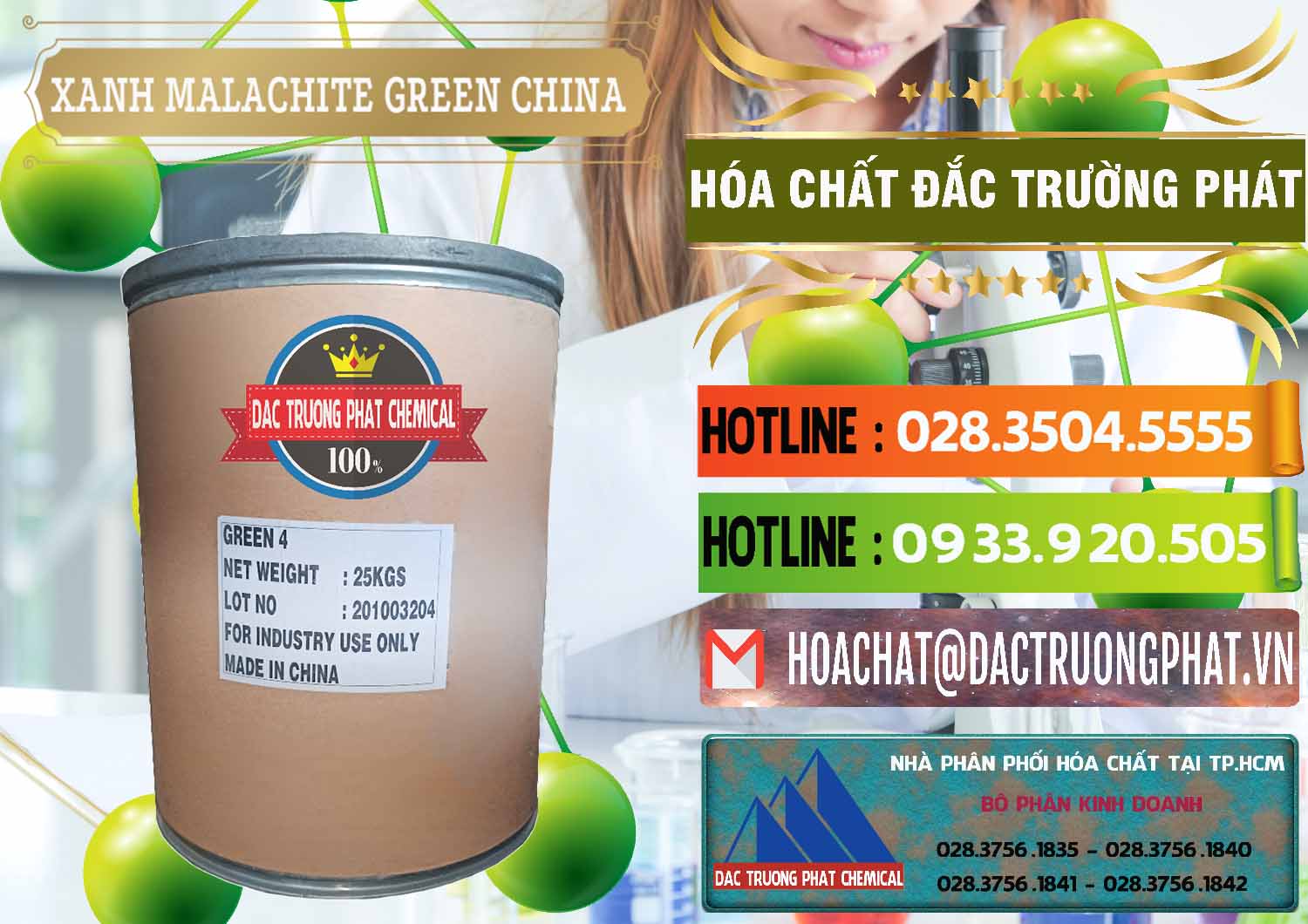 Đơn vị chuyên kinh doanh ( bán ) Xanh Malachite Green Trung Quốc China - 0325 - Nơi chuyên phân phối & cung ứng hóa chất tại TP.HCM - cungcaphoachat.com.vn