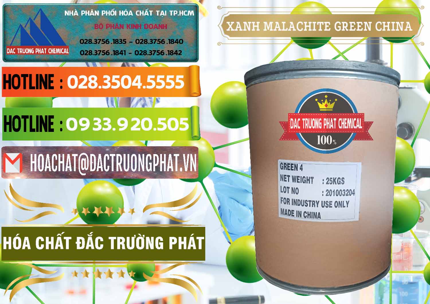 Nhà cung ứng - bán Xanh Malachite Green Trung Quốc China - 0325 - Nhà cung cấp ( bán ) hóa chất tại TP.HCM - cungcaphoachat.com.vn
