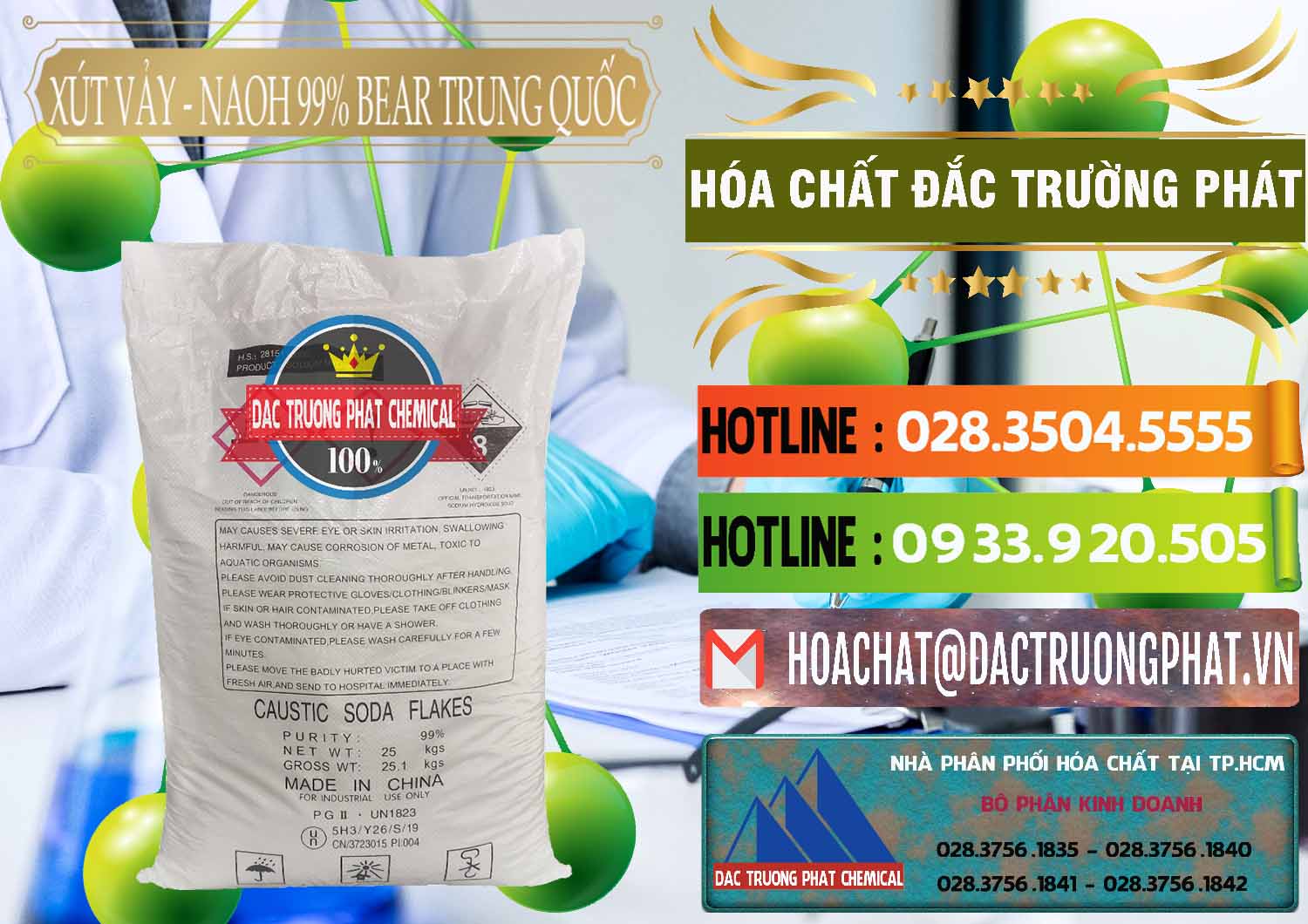 Bán _ cung cấp Xút Vảy - NaOH Vảy 99% Bear Sơn Đông Trung Quốc China - 0175 - Nơi phân phối - cung ứng hóa chất tại TP.HCM - cungcaphoachat.com.vn