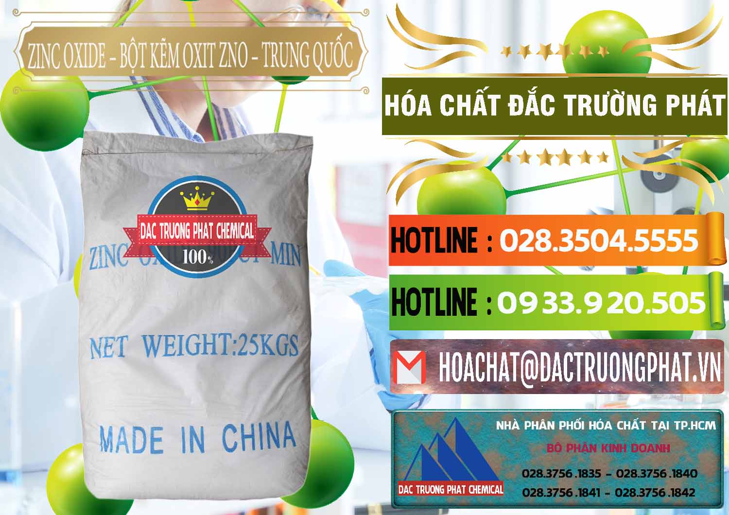Công ty bán - cung cấp Zinc Oxide - Bột Kẽm Oxit ZNO Trung Quốc China - 0182 - Nhà cung cấp ( nhập khẩu ) hóa chất tại TP.HCM - cungcaphoachat.com.vn