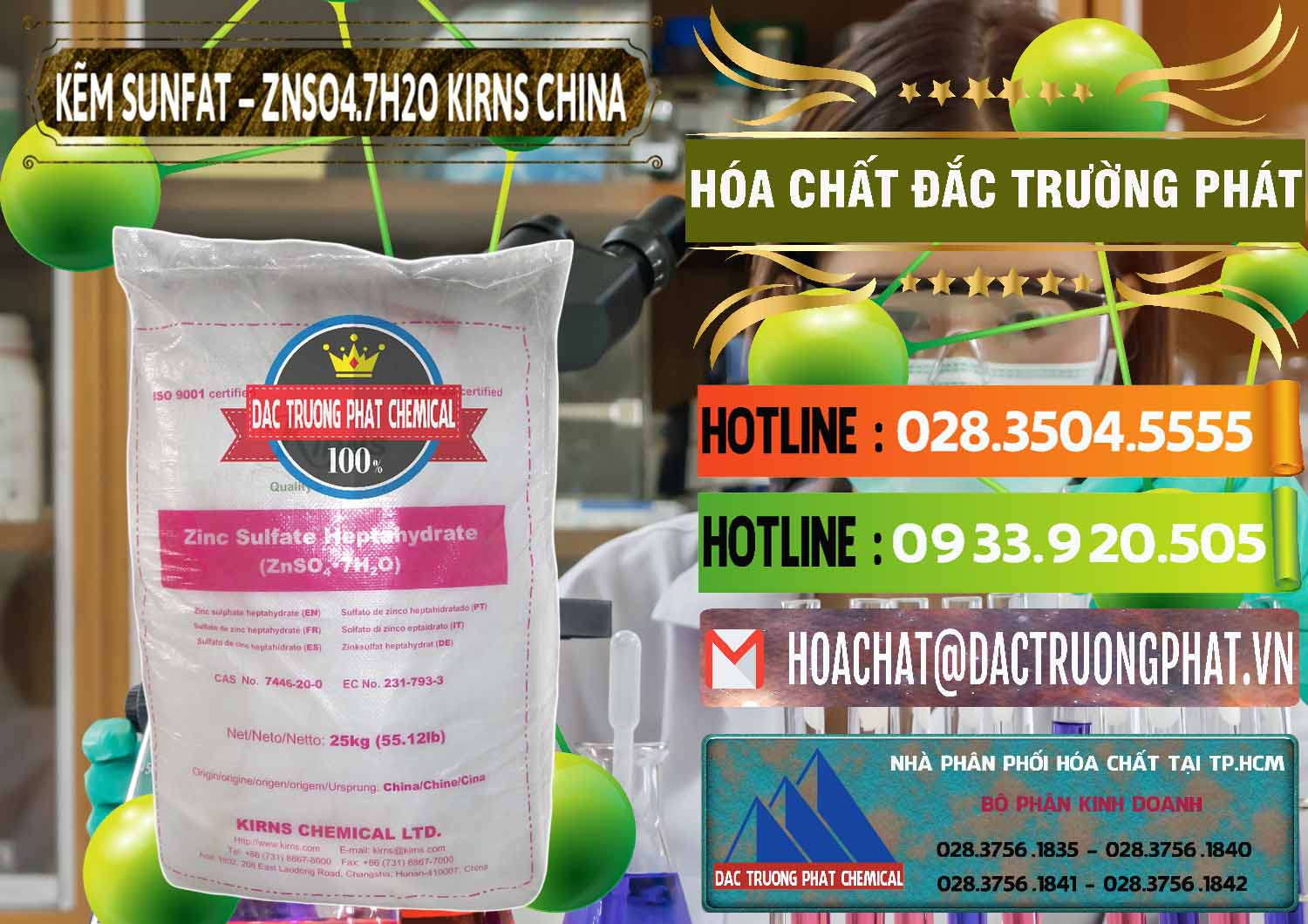 Nơi bán & cung cấp Kẽm Sunfat – ZNSO4.7H2O Kirns Trung Quốc China - 0089 - Nhập khẩu - cung cấp hóa chất tại TP.HCM - cungcaphoachat.com.vn